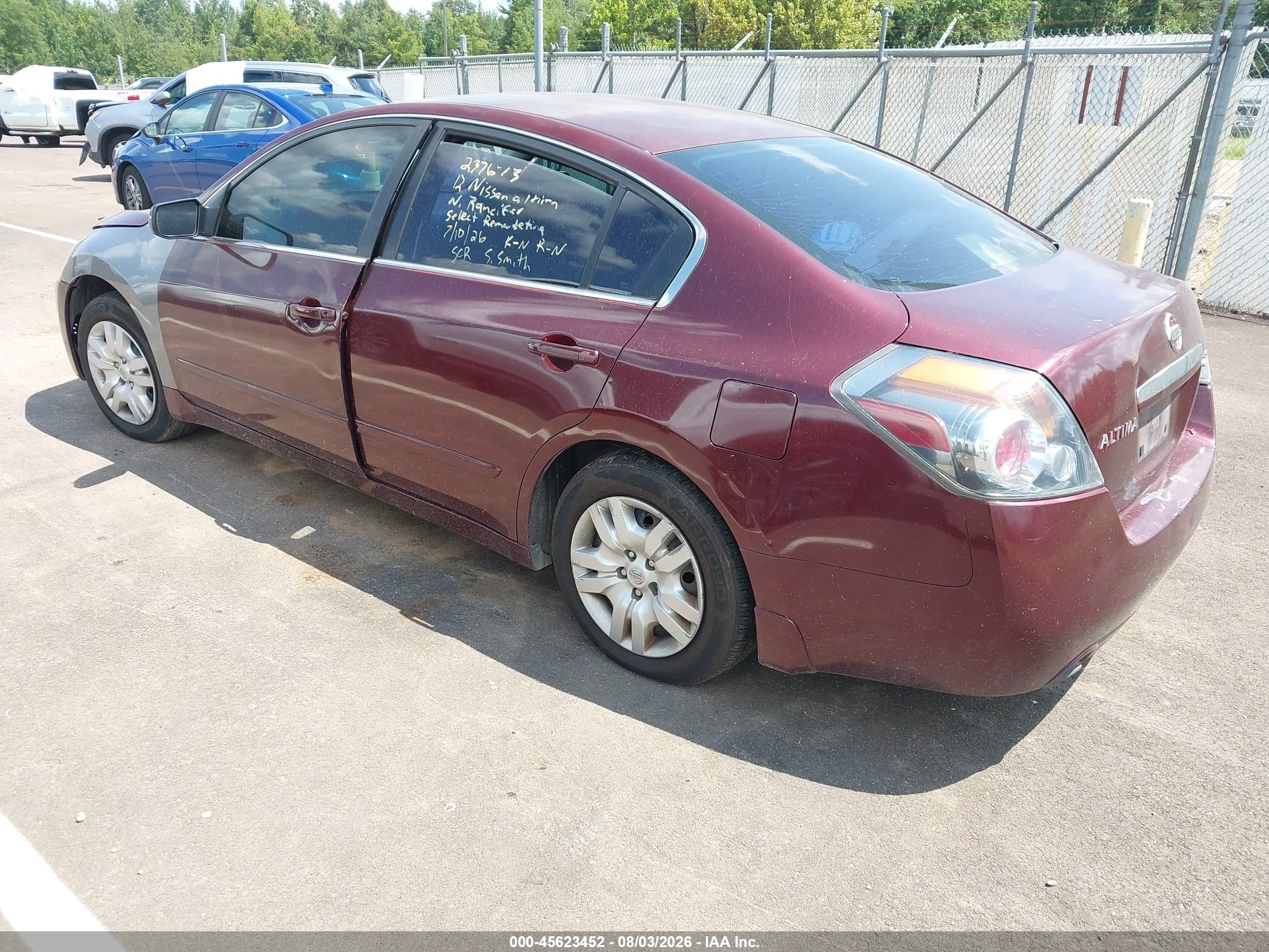 2012 Nissan Altima 2.5 S Maroon vin: 1N4AL2AP1CC237673