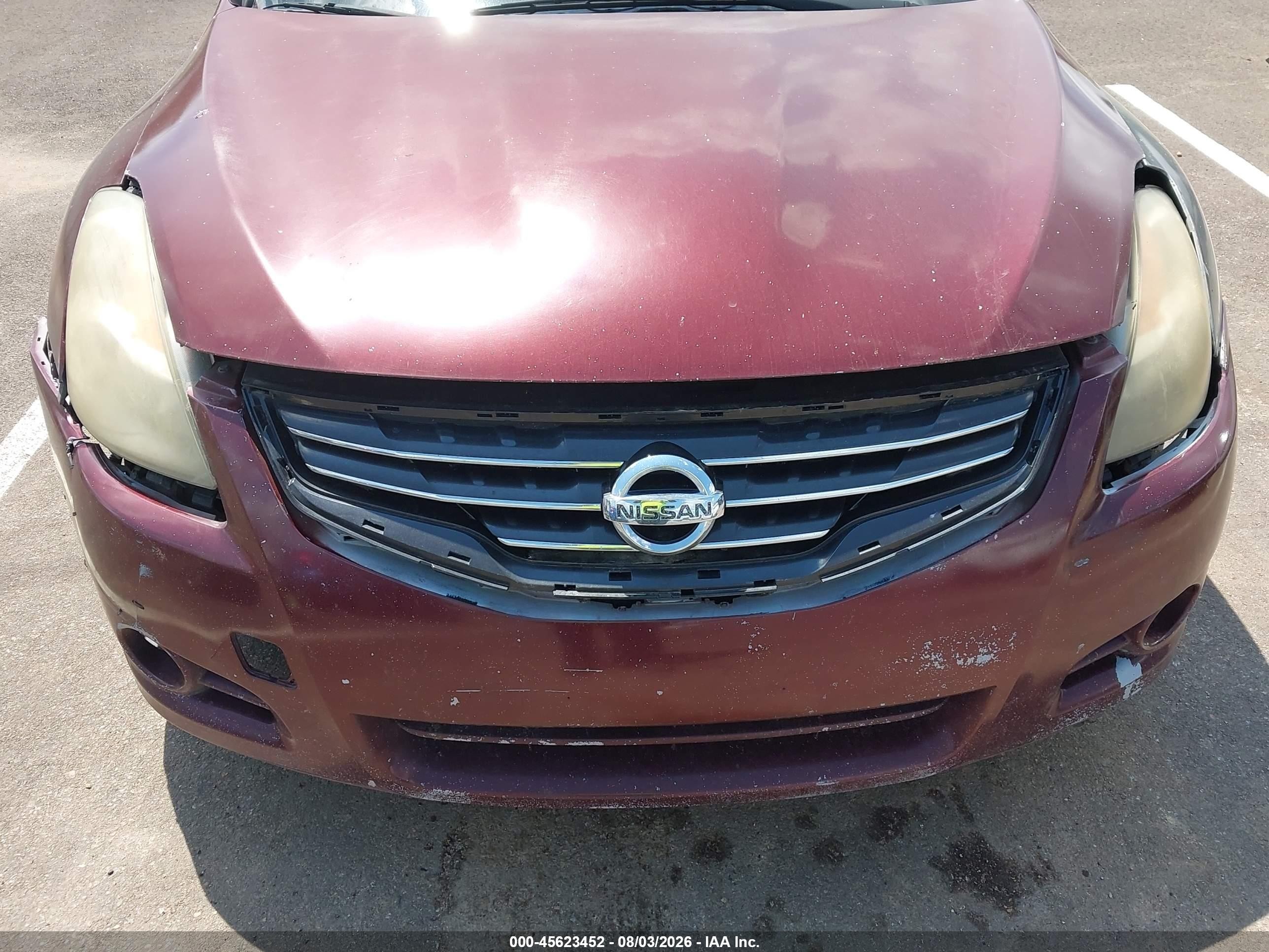 2012 Nissan Altima 2.5 S Maroon vin: 1N4AL2AP1CC237673