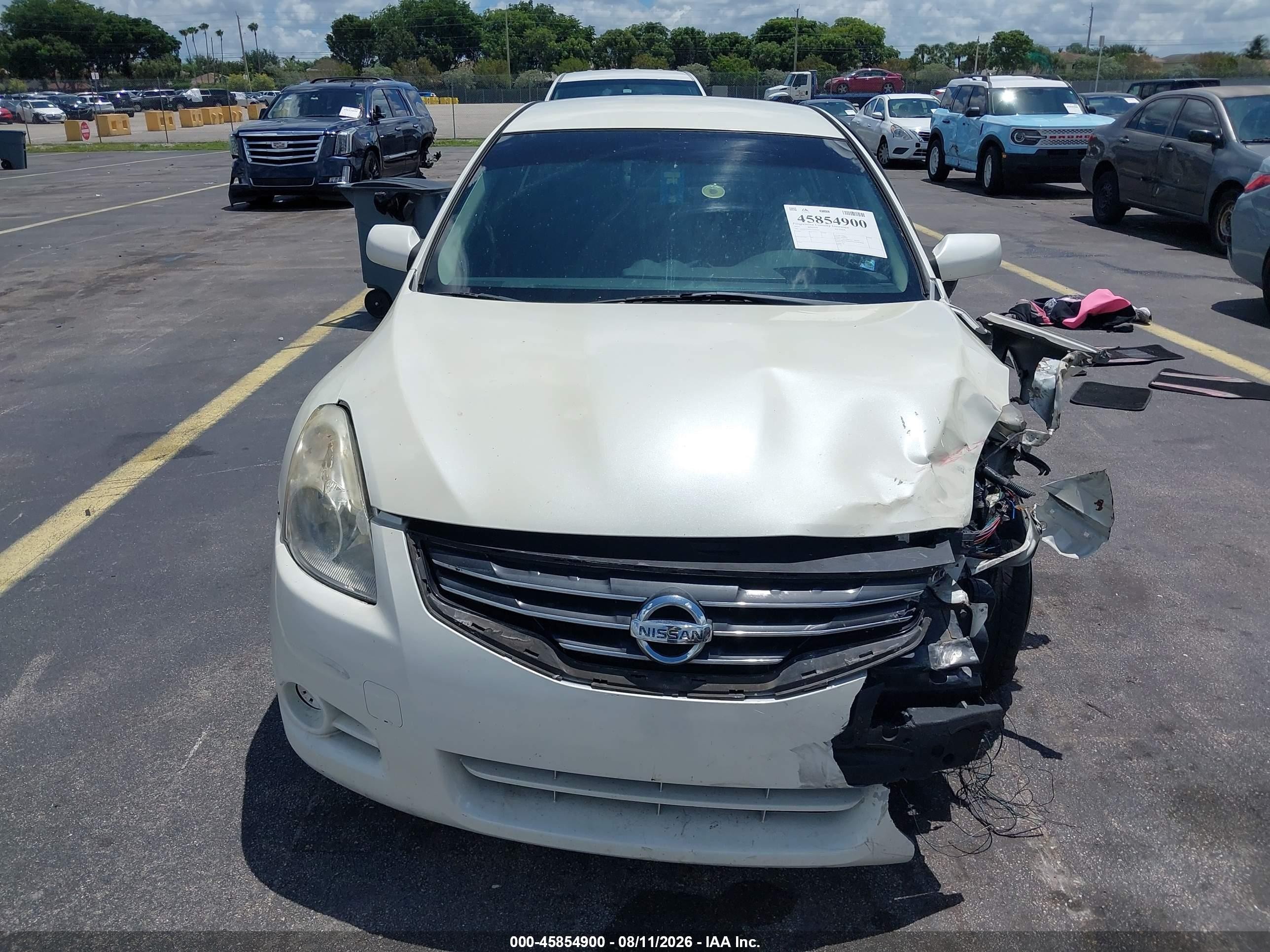 2012 Nissan Altima 2.5 S White vin: 1N4AL2AP1CC247491
