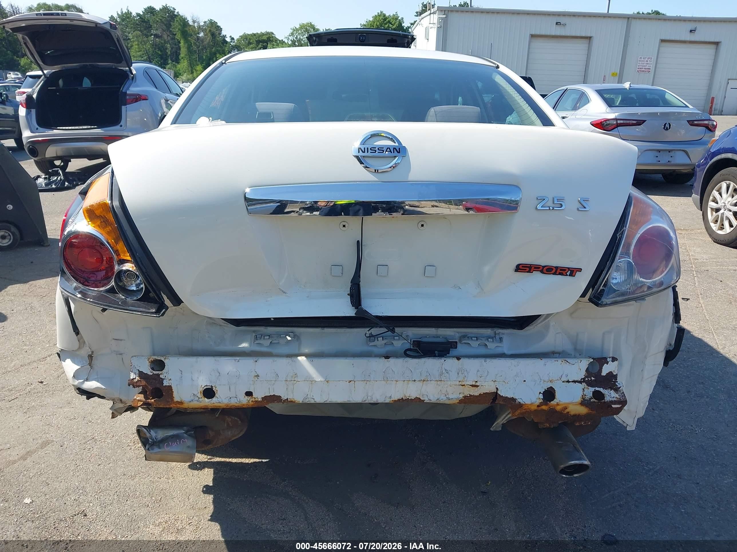 2012 Nissan Altima 2.5 S White vin: 1N4AL2AP1CC249578