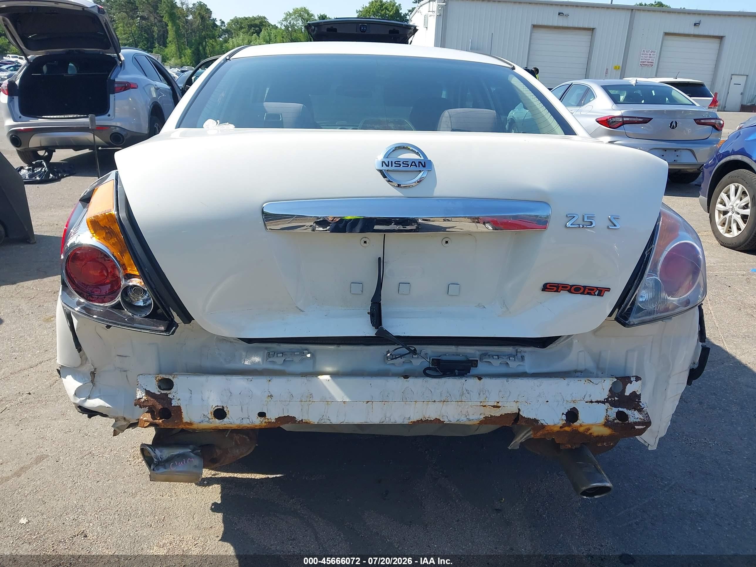 2012 Nissan Altima 2.5 S White vin: 1N4AL2AP1CC249578