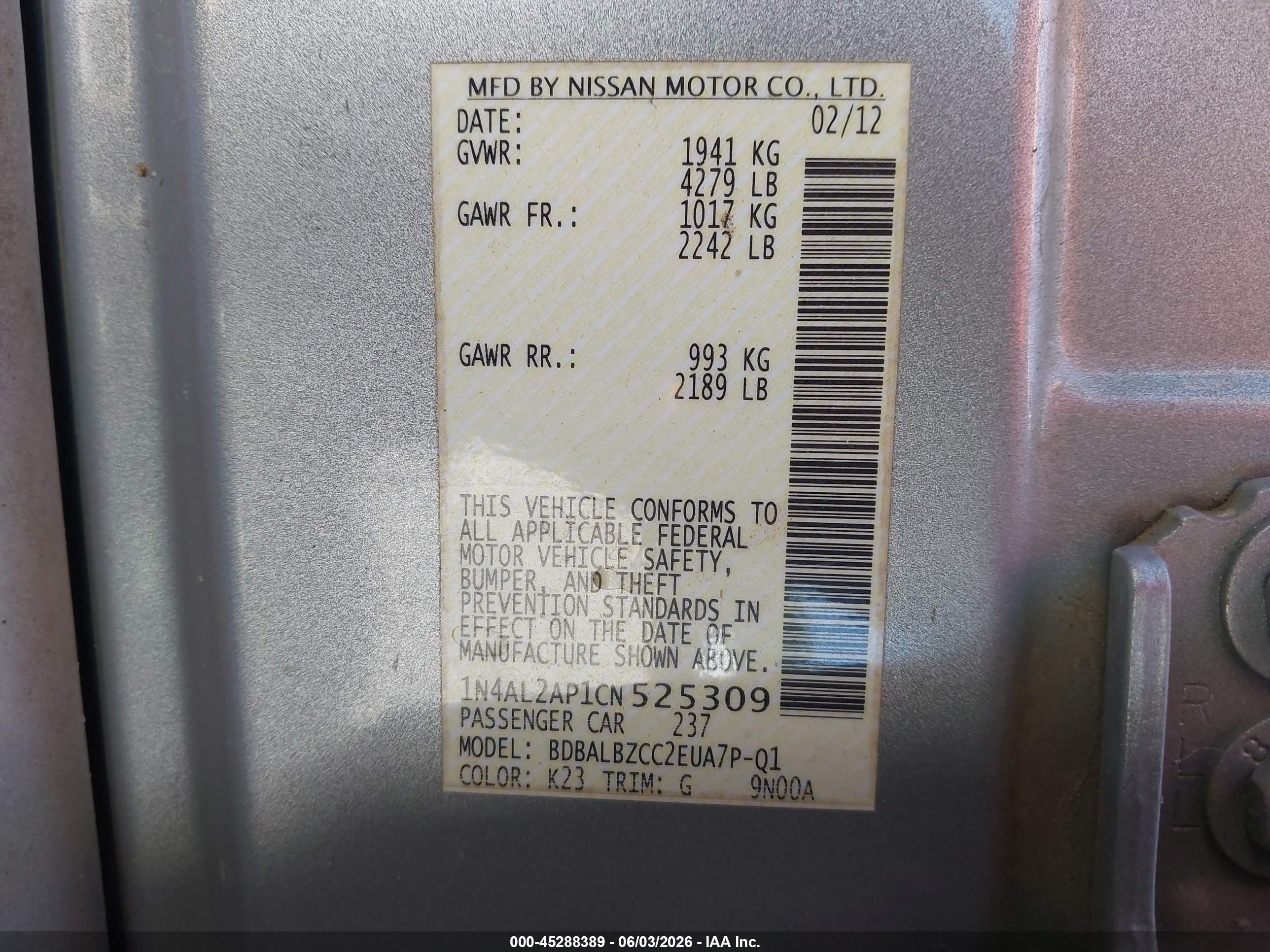 2012 Nissan Altima 2.5 S Silver vin: 1N4AL2AP1CN525309