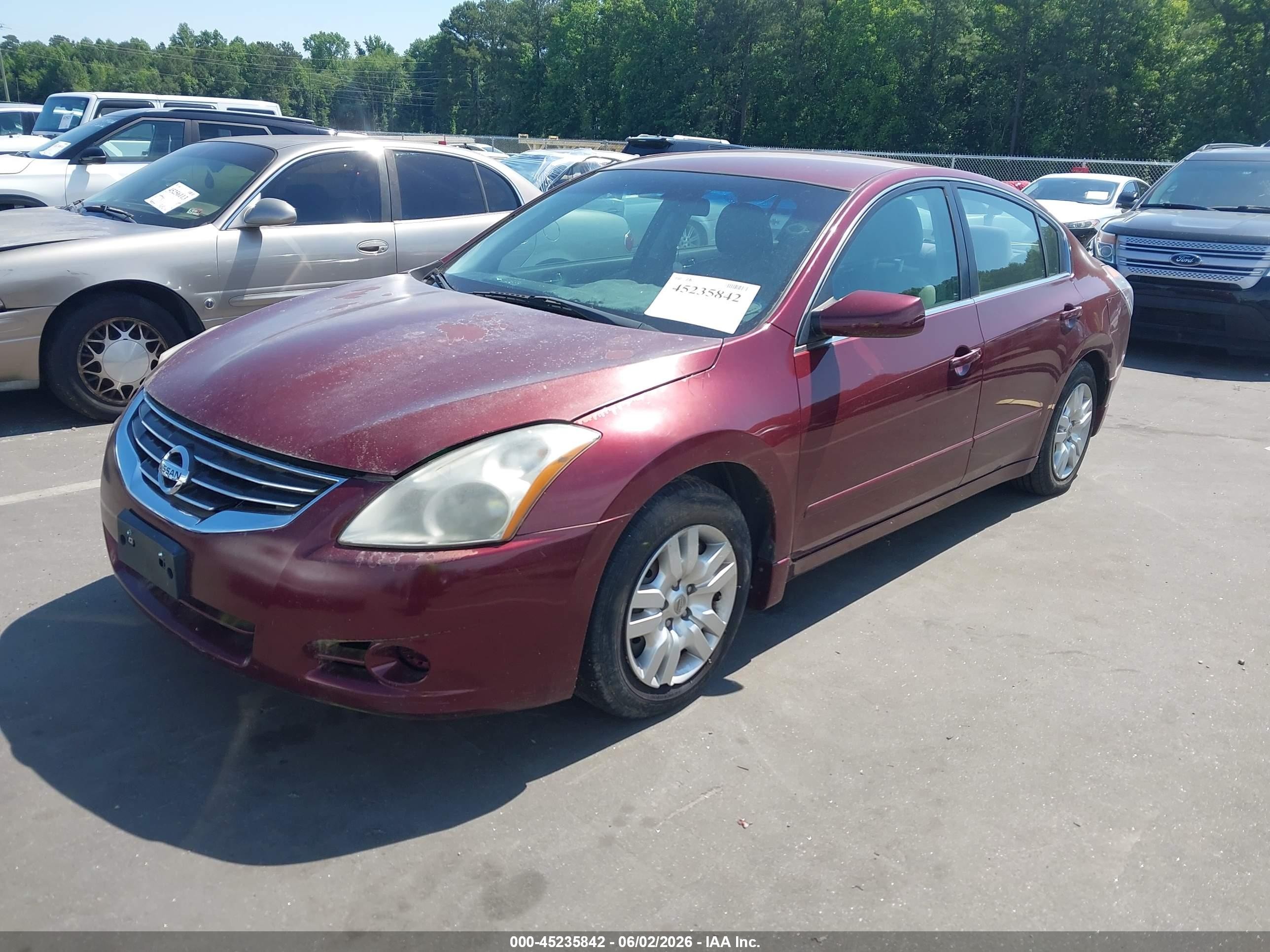 2012 Nissan Altima 2.5 S Burgundy vin: 1N4AL2AP1CN575580