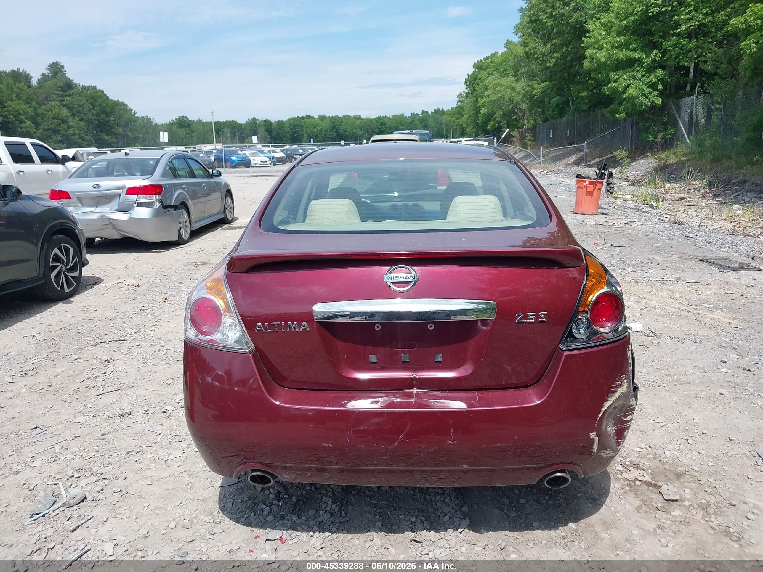 2012 Nissan Altima 2.5 S Burgundy vin: 1N4AL2AP1CN578320