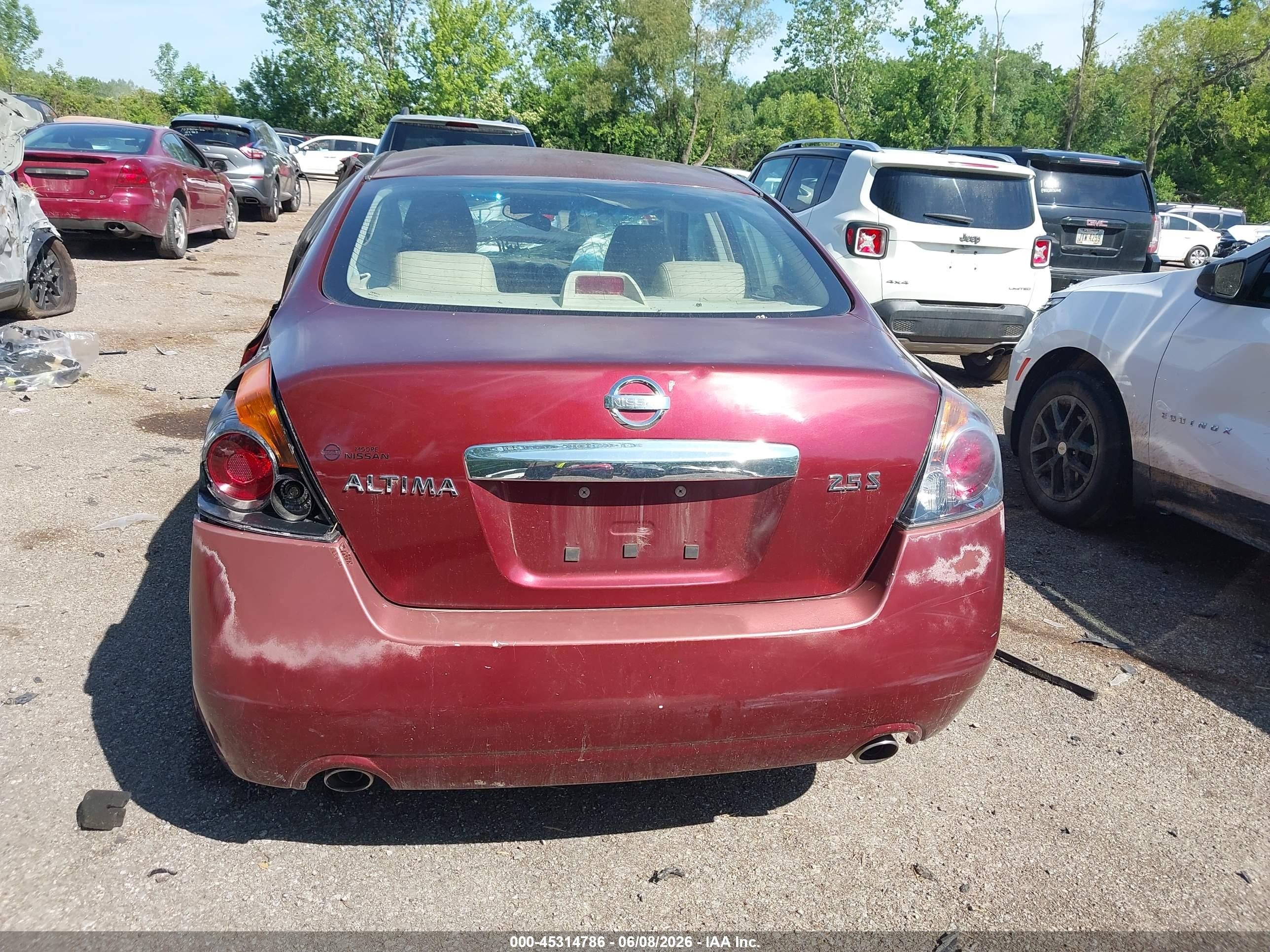 2010 Nissan Altima 2.5 S Burgundy vin: 1N4AL2AP2AN494052