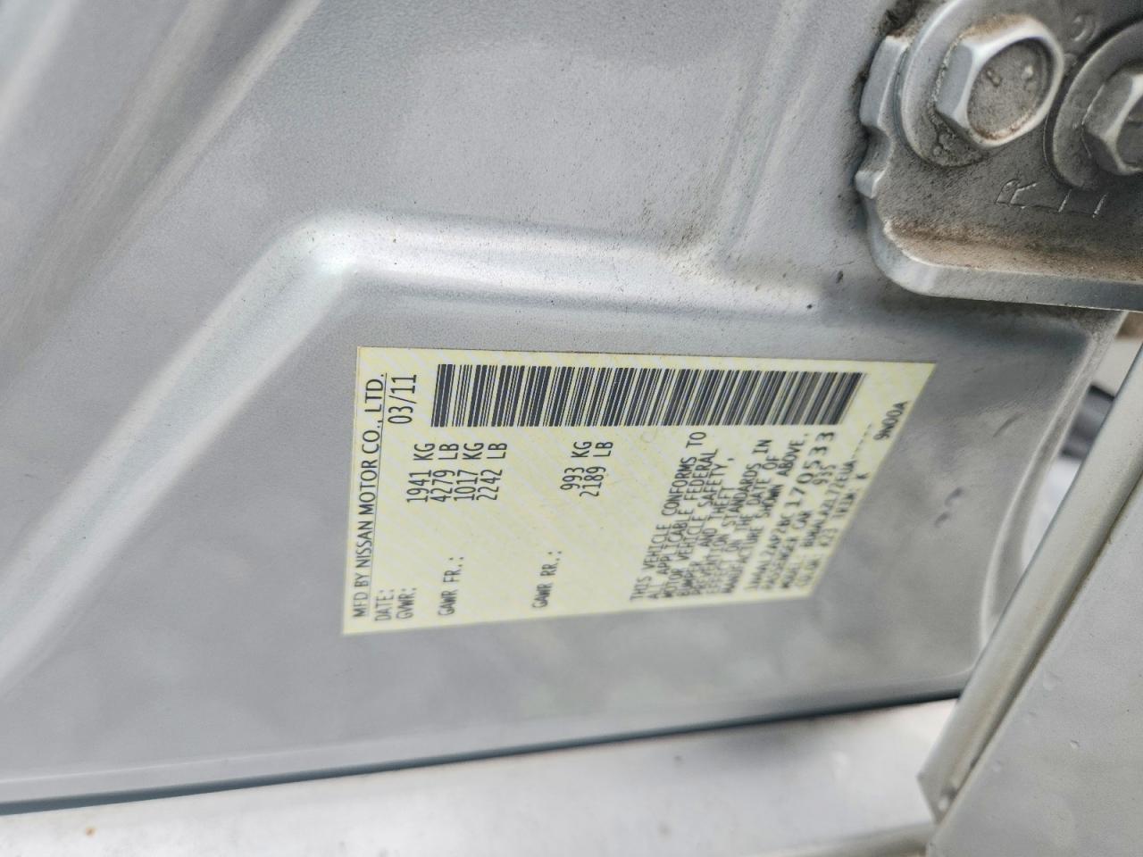 2011 Nissan Altima 2.5 Silver vin: 1N4AL2AP2BC170533