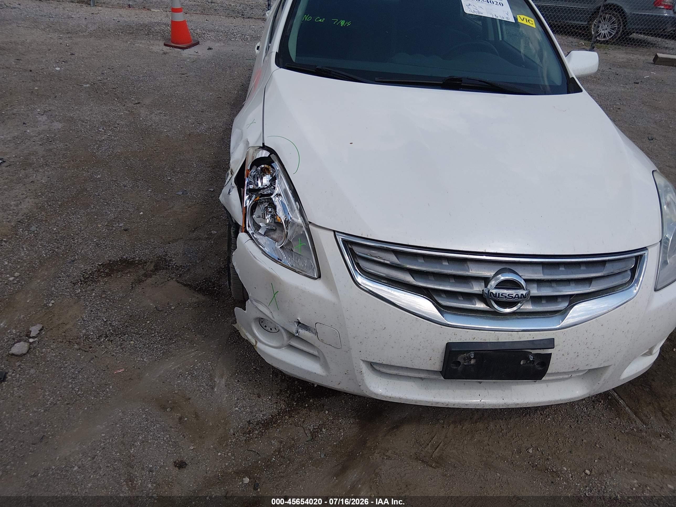 2012 Nissan Altima 2.5 S White vin: 1N4AL2AP2CC188371