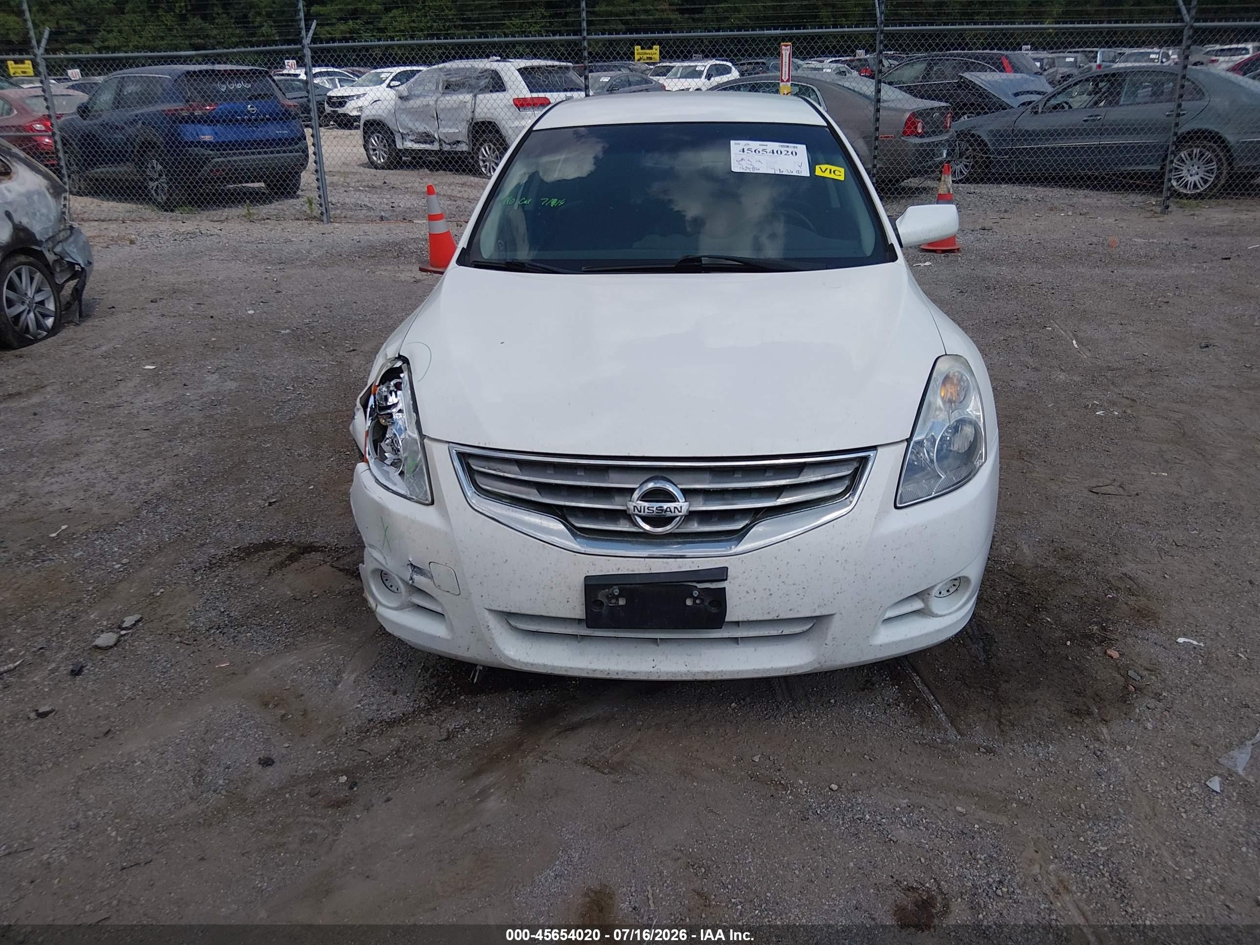 2012 Nissan Altima 2.5 S White vin: 1N4AL2AP2CC188371