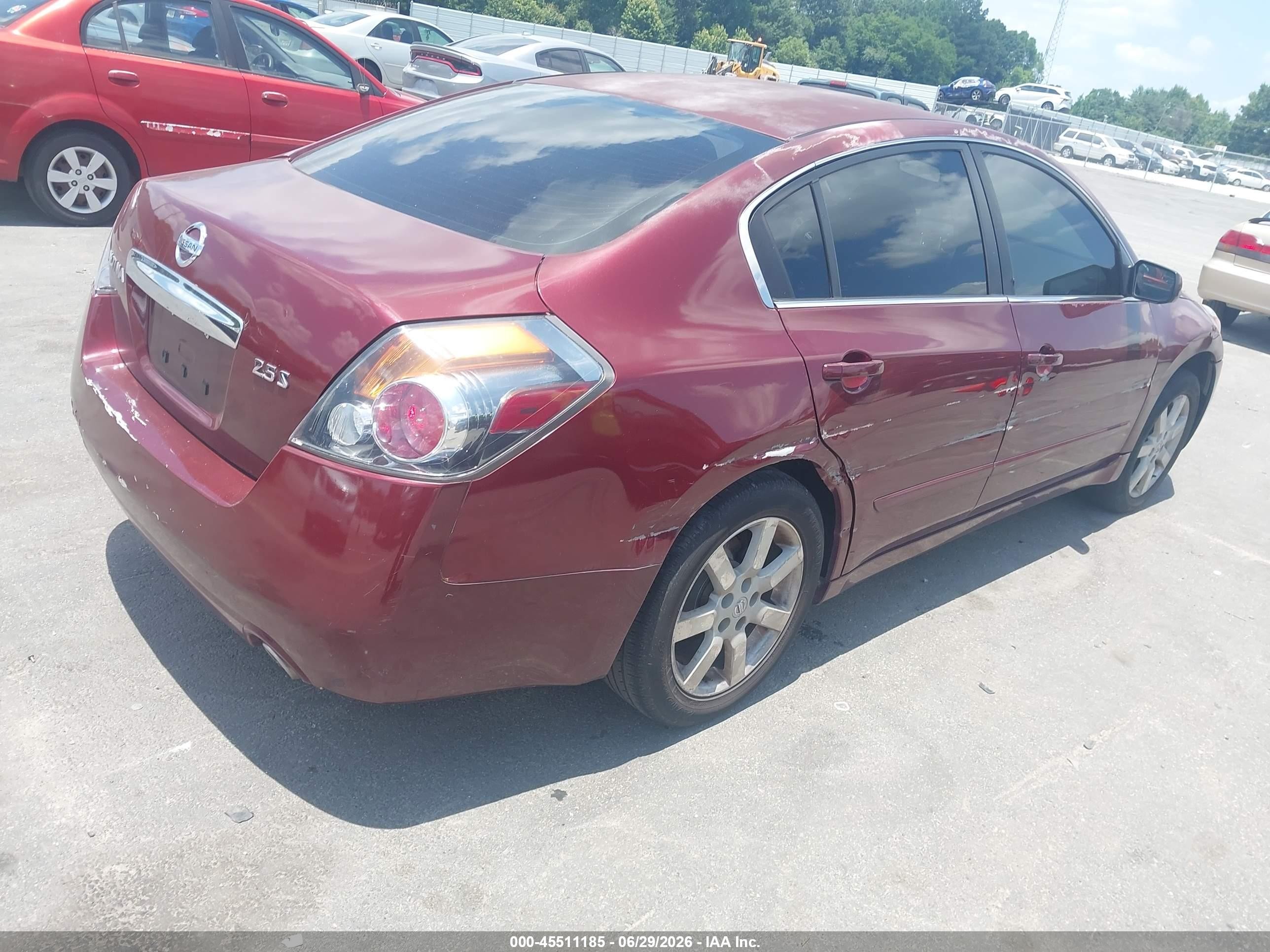 2012 Nissan Altima 2.5 S Burgundy vin: 1N4AL2AP2CC206433