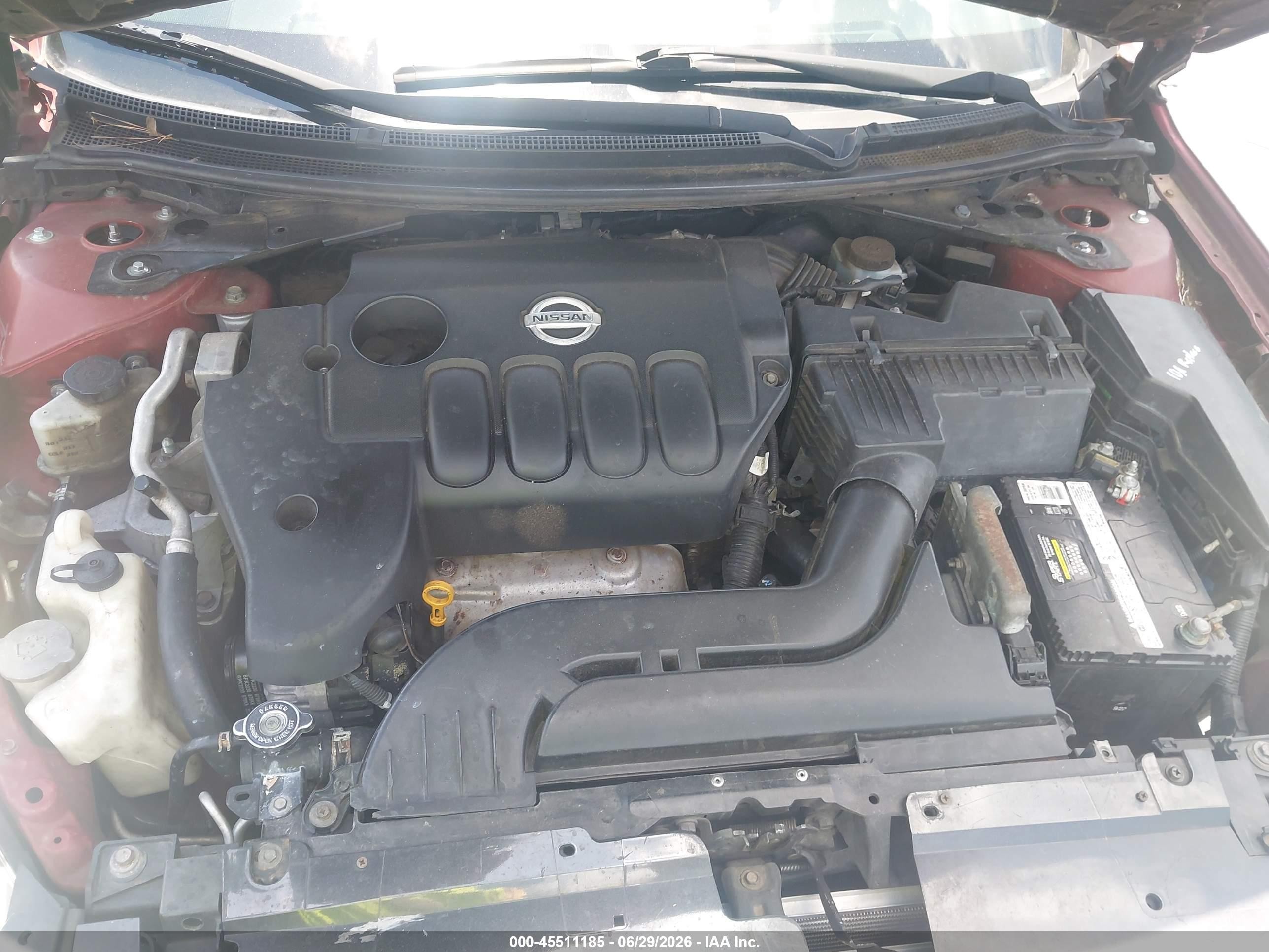 2012 Nissan Altima 2.5 S Burgundy vin: 1N4AL2AP2CC206433