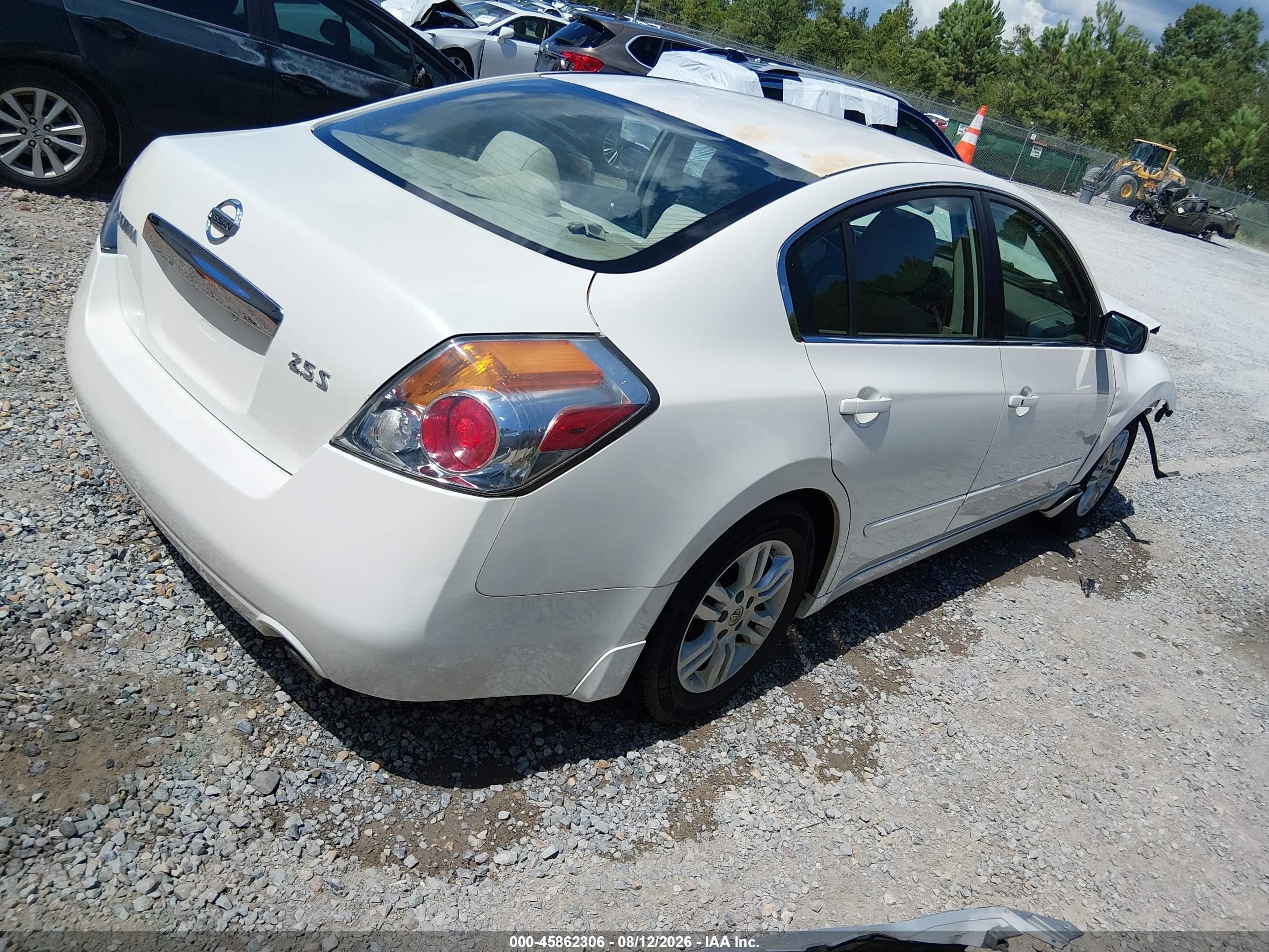 2012 Nissan Altima 2.5 S White vin: 1N4AL2AP2CN431102