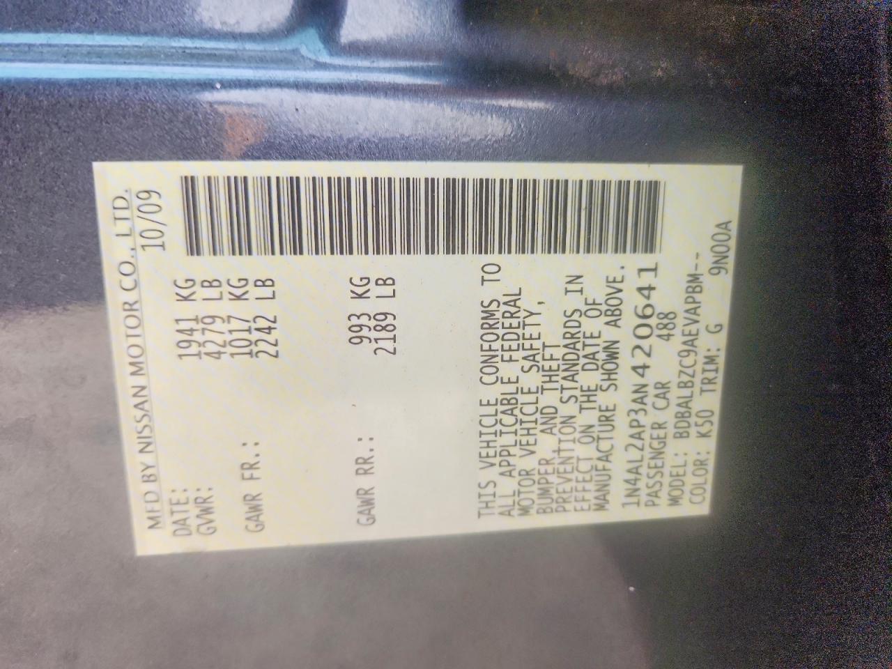 2010 Nissan Altima 2.5 Серый vin: 1N4AL2AP3AN420641