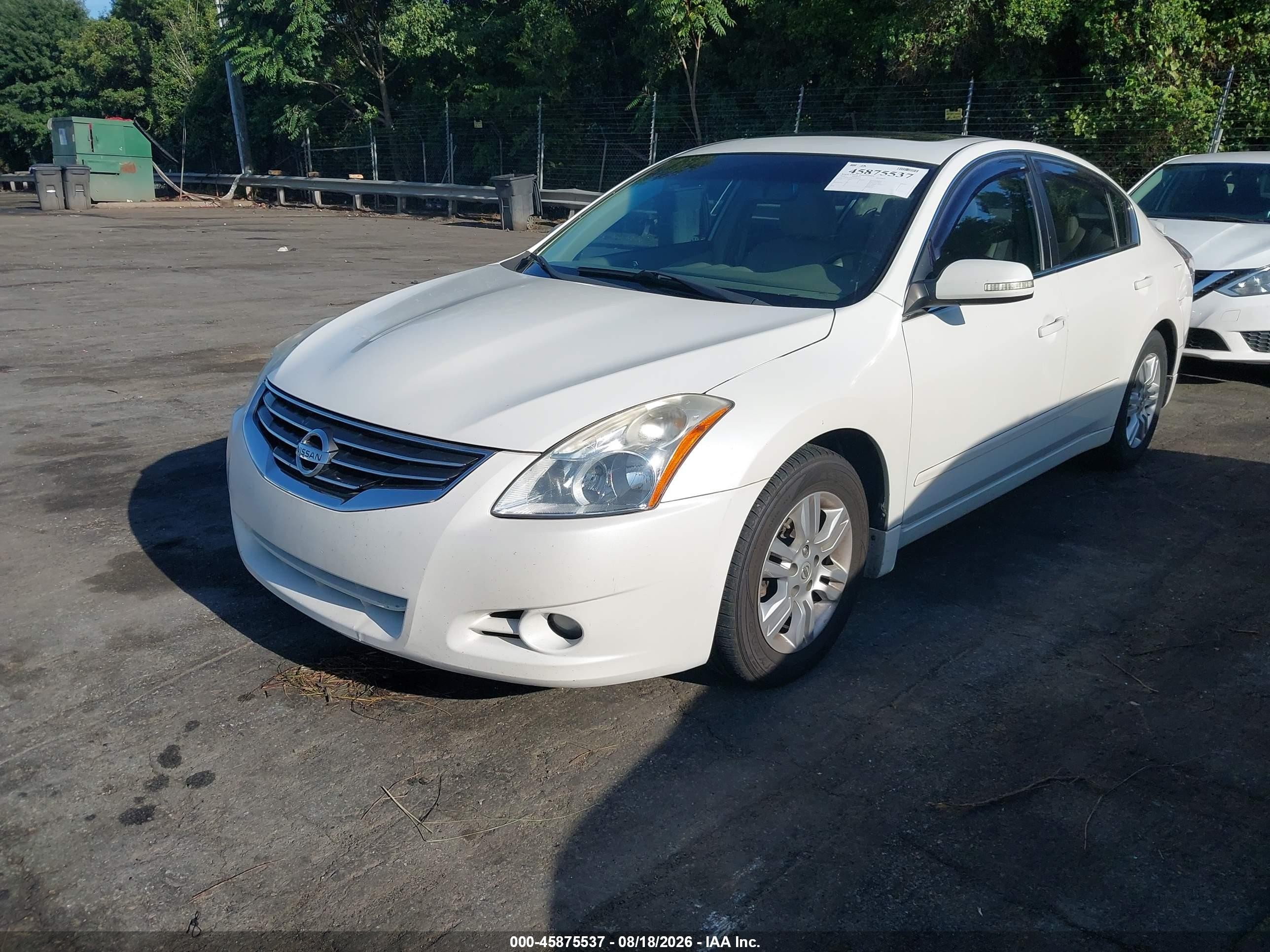 2010 Nissan Altima 2.5 S White vin: 1N4AL2AP3AN445250