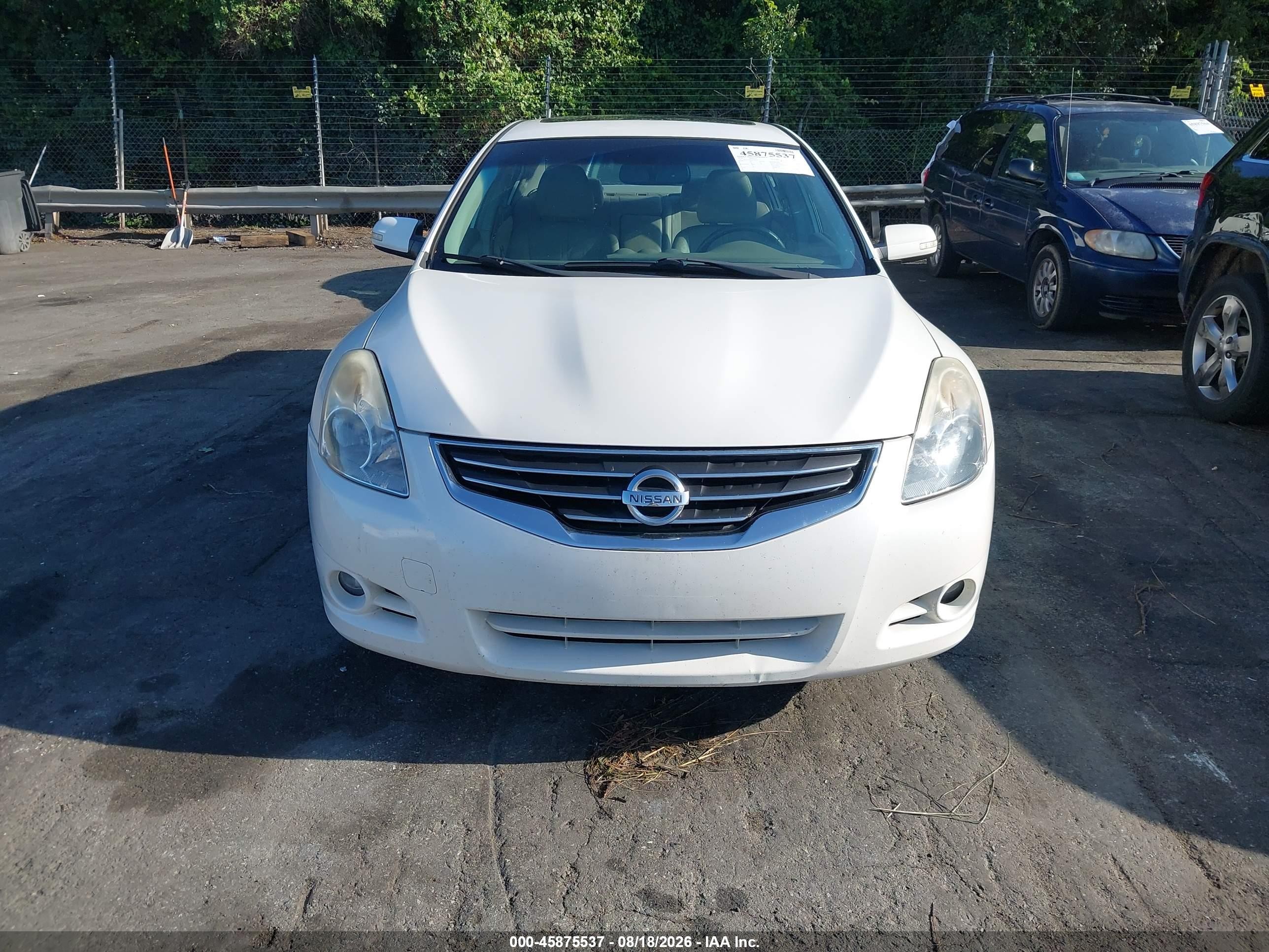 2010 Nissan Altima 2.5 S White vin: 1N4AL2AP3AN445250