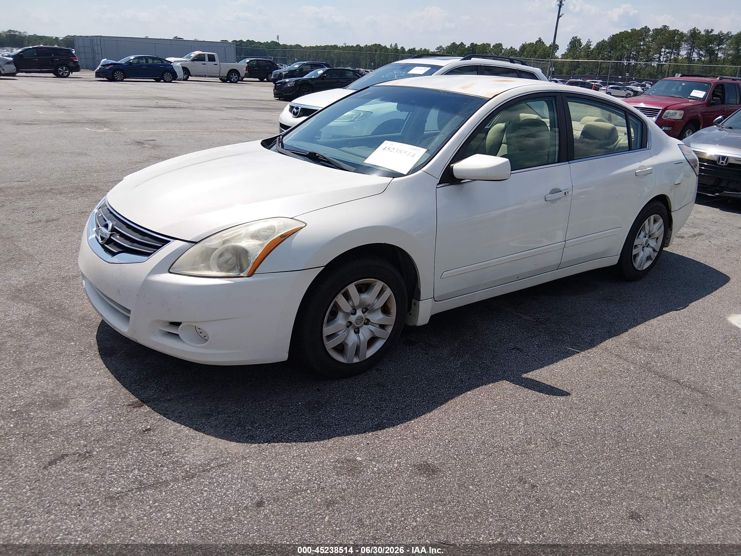 2010 Nissan Altima 2.5 S White vin: 1N4AL2AP3AN504555