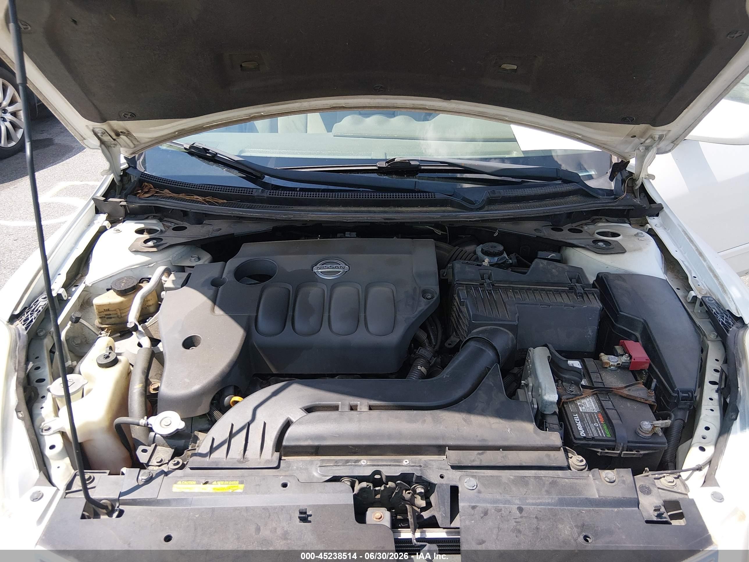 2010 Nissan Altima 2.5 S White vin: 1N4AL2AP3AN504555
