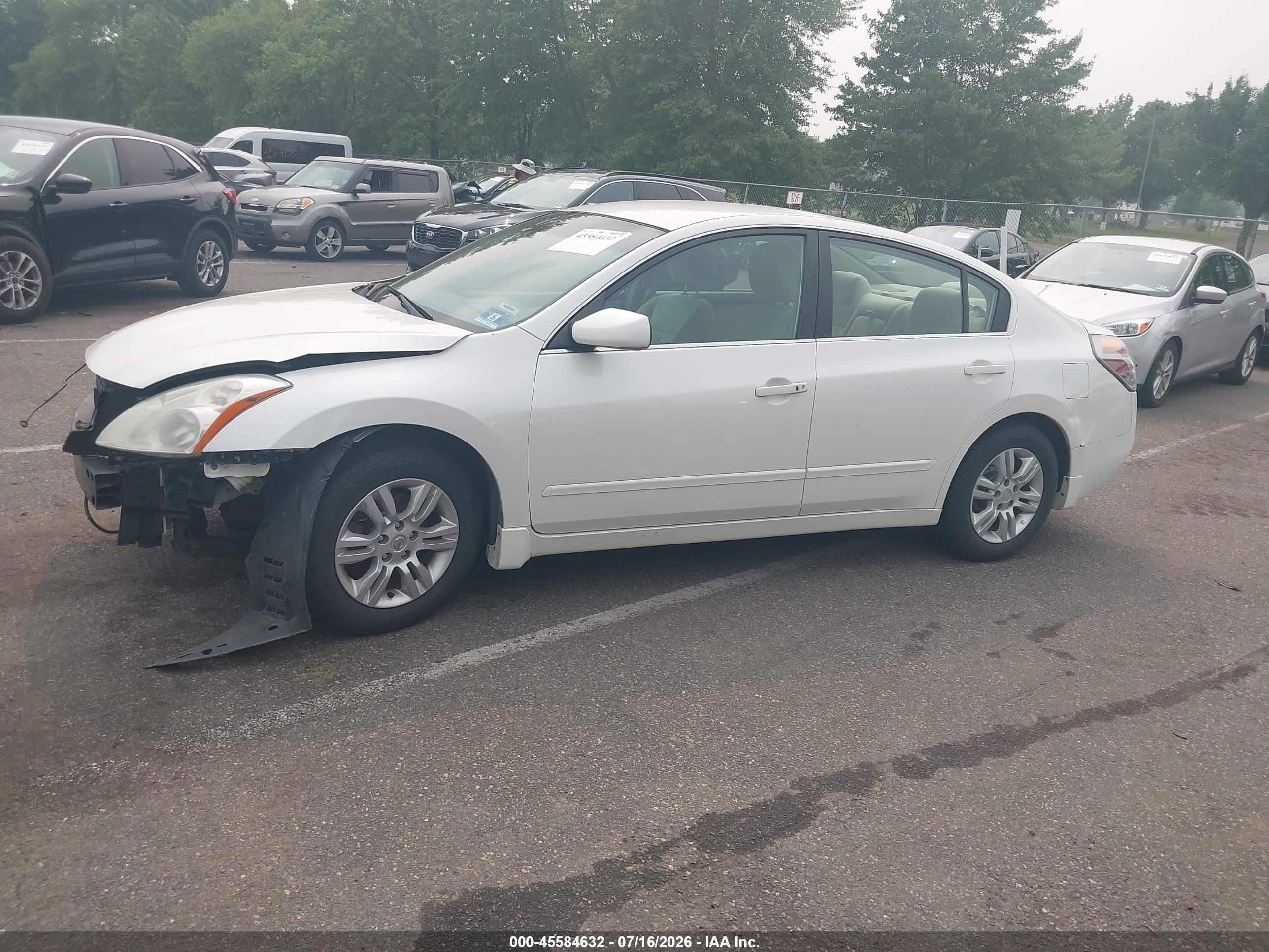 2010 Nissan Altima 2.5 S White vin: 1N4AL2AP3AN517368