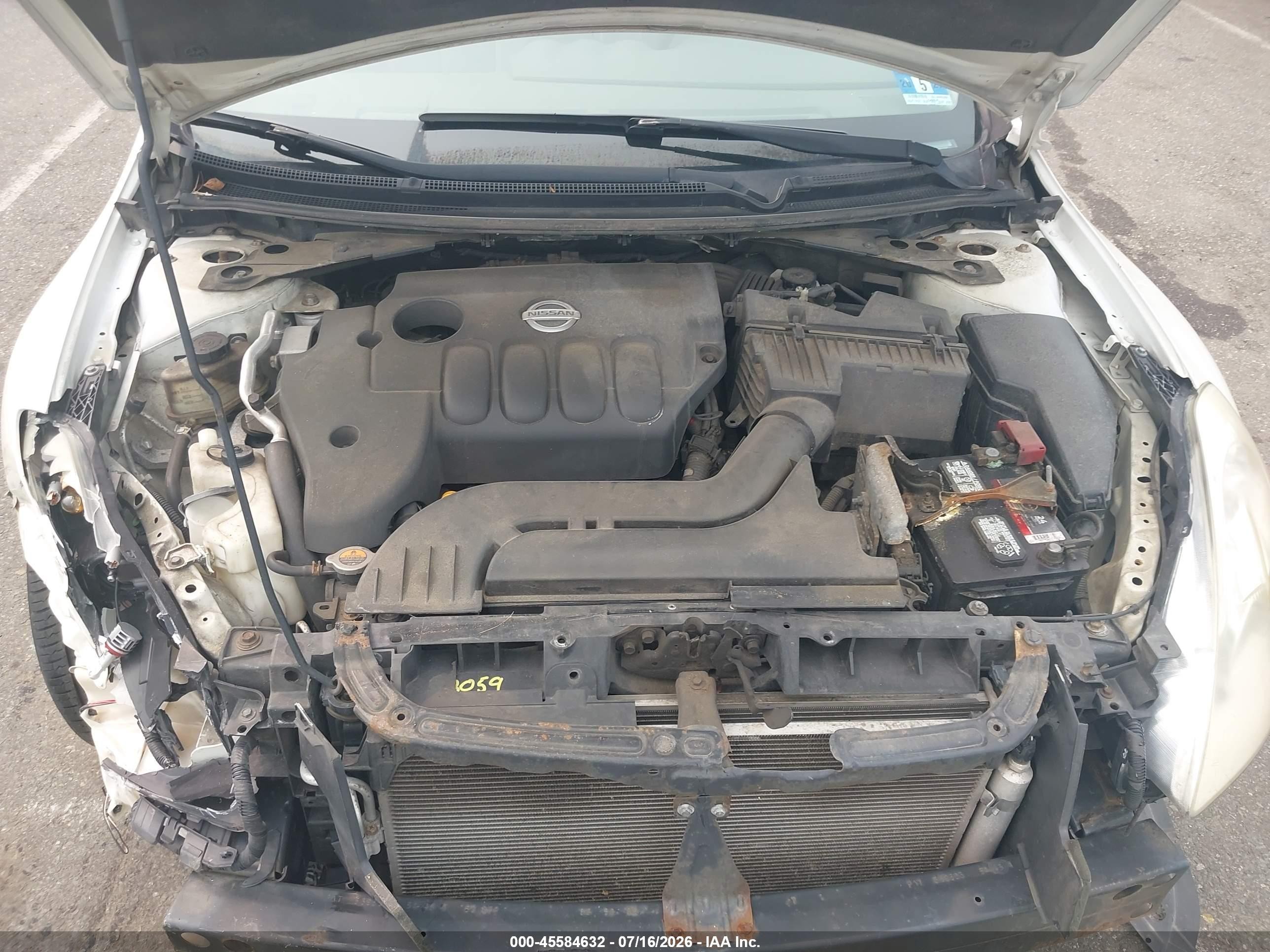 2010 Nissan Altima 2.5 S White vin: 1N4AL2AP3AN517368