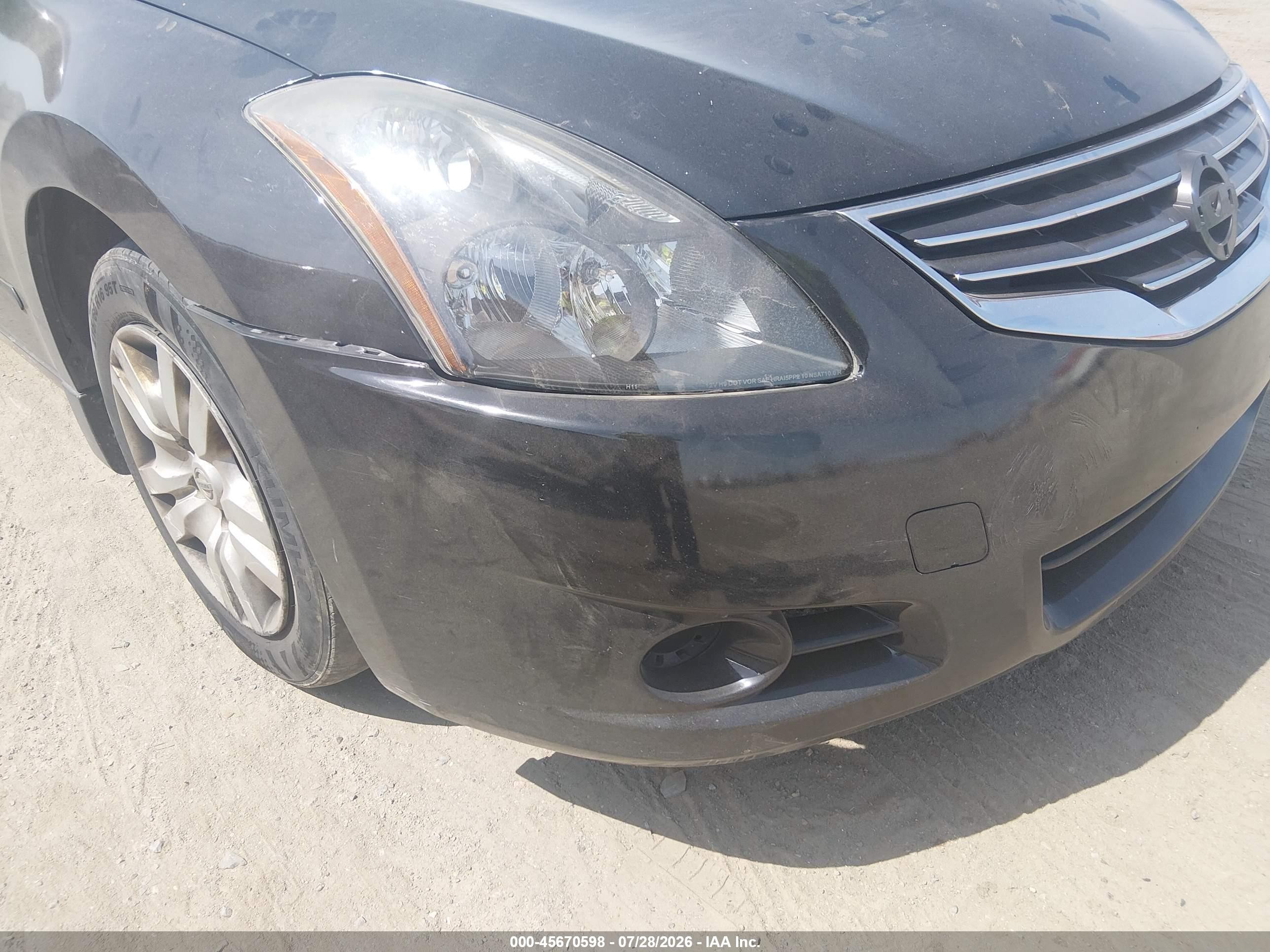2011 Nissan Altima 2.5 S Black vin: 1N4AL2AP3BN427929