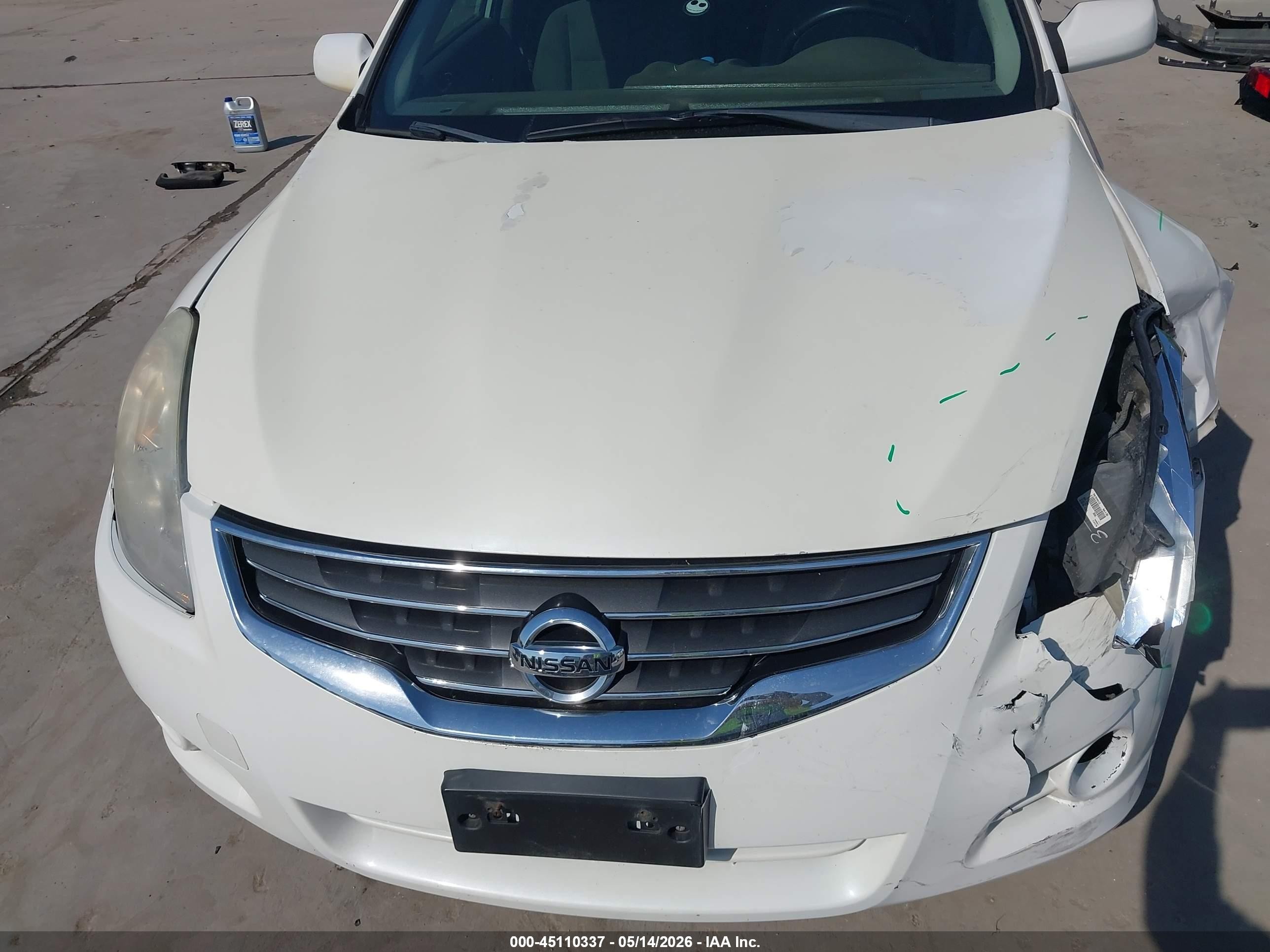 2011 Nissan Altima 2.5 S White vin: 1N4AL2AP3BN514374