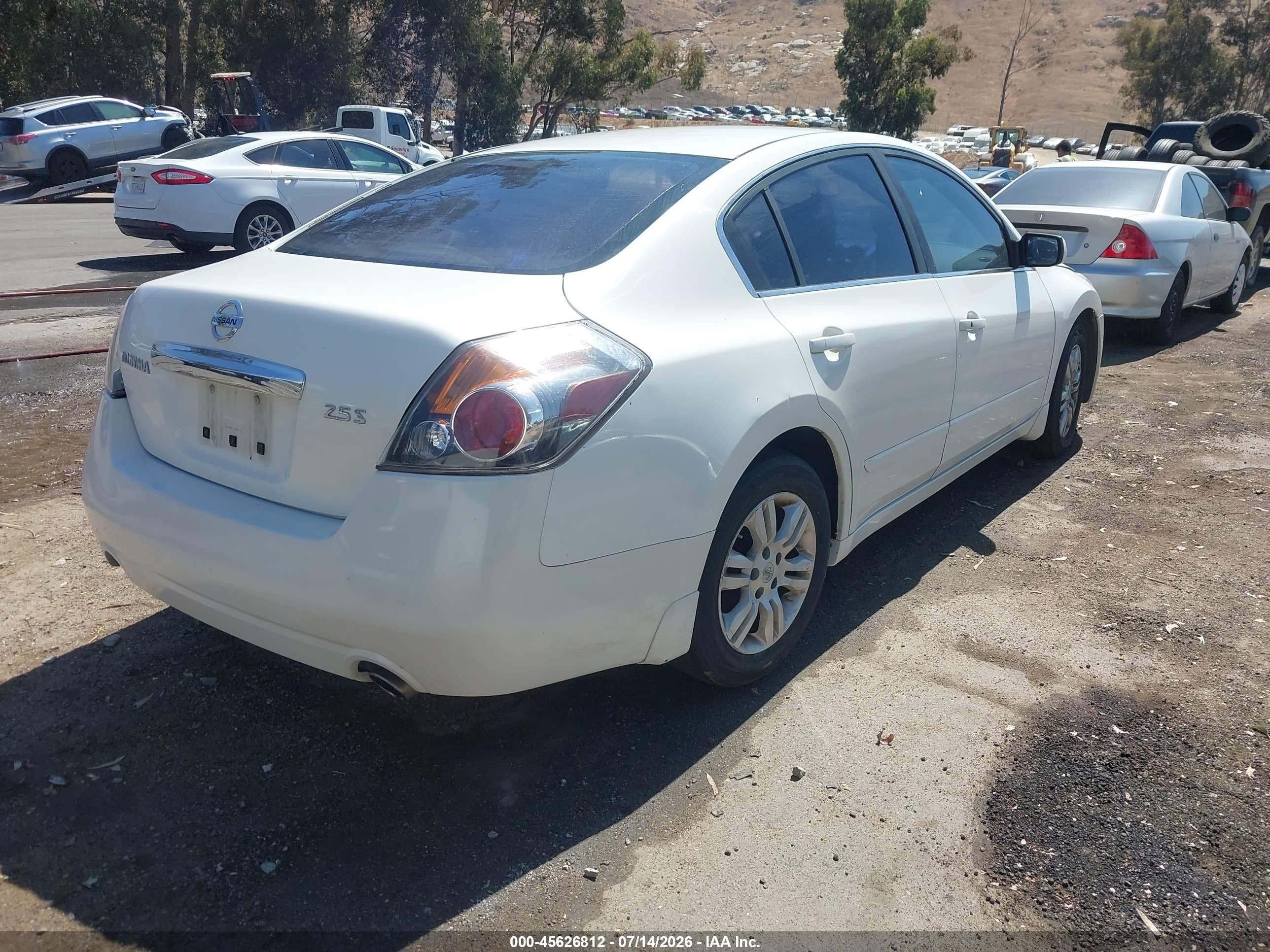 2012 Nissan Altima 2.5 S White vin: 1N4AL2AP3CC120810