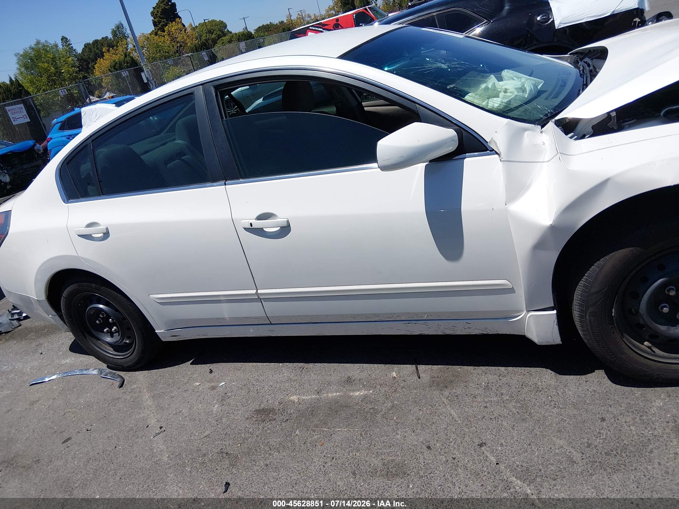 2012 Nissan Altima 2.5 S White vin: 1N4AL2AP3CC121200