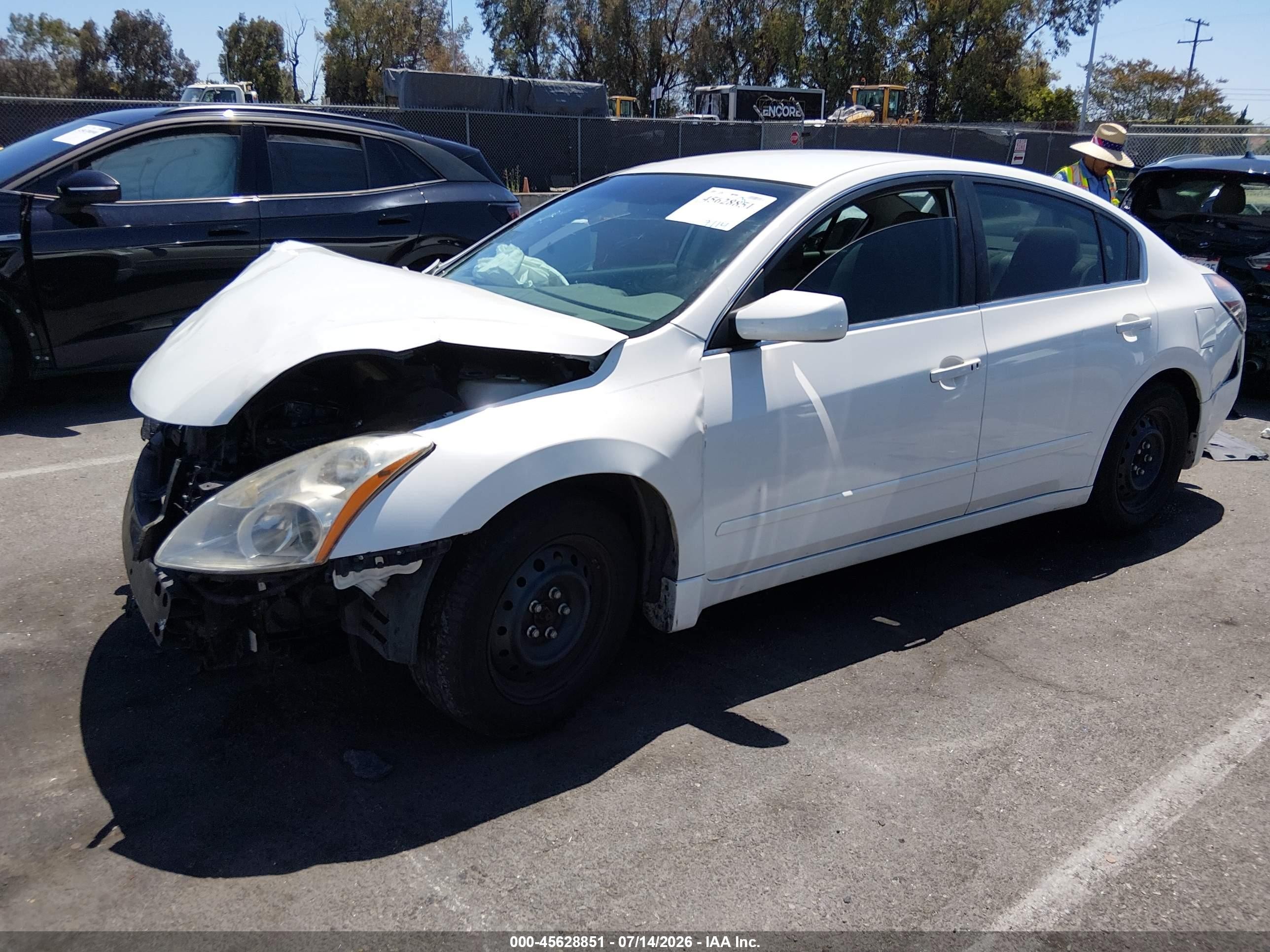 2012 Nissan Altima 2.5 S White vin: 1N4AL2AP3CC121200