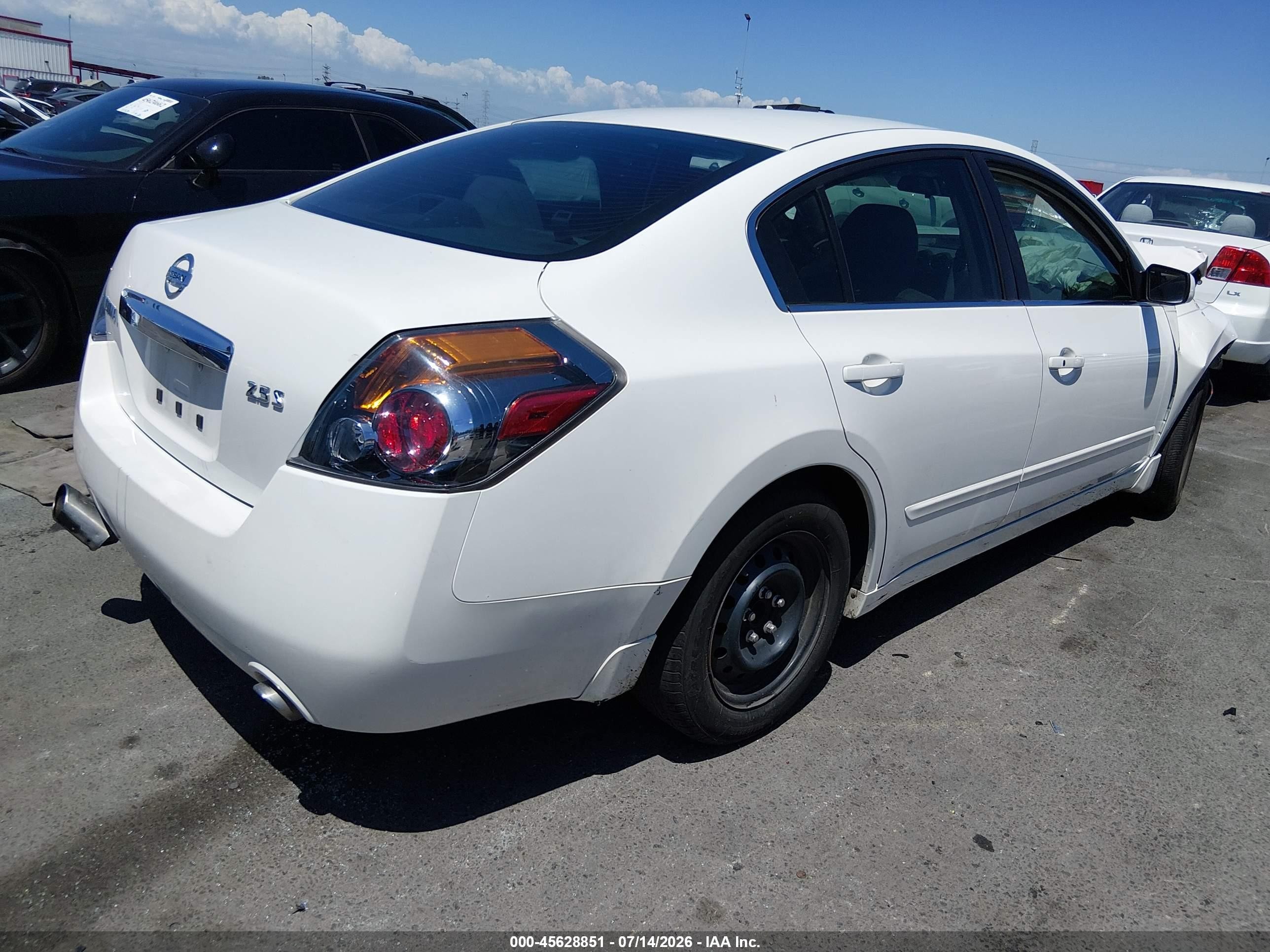 2012 Nissan Altima 2.5 S White vin: 1N4AL2AP3CC121200