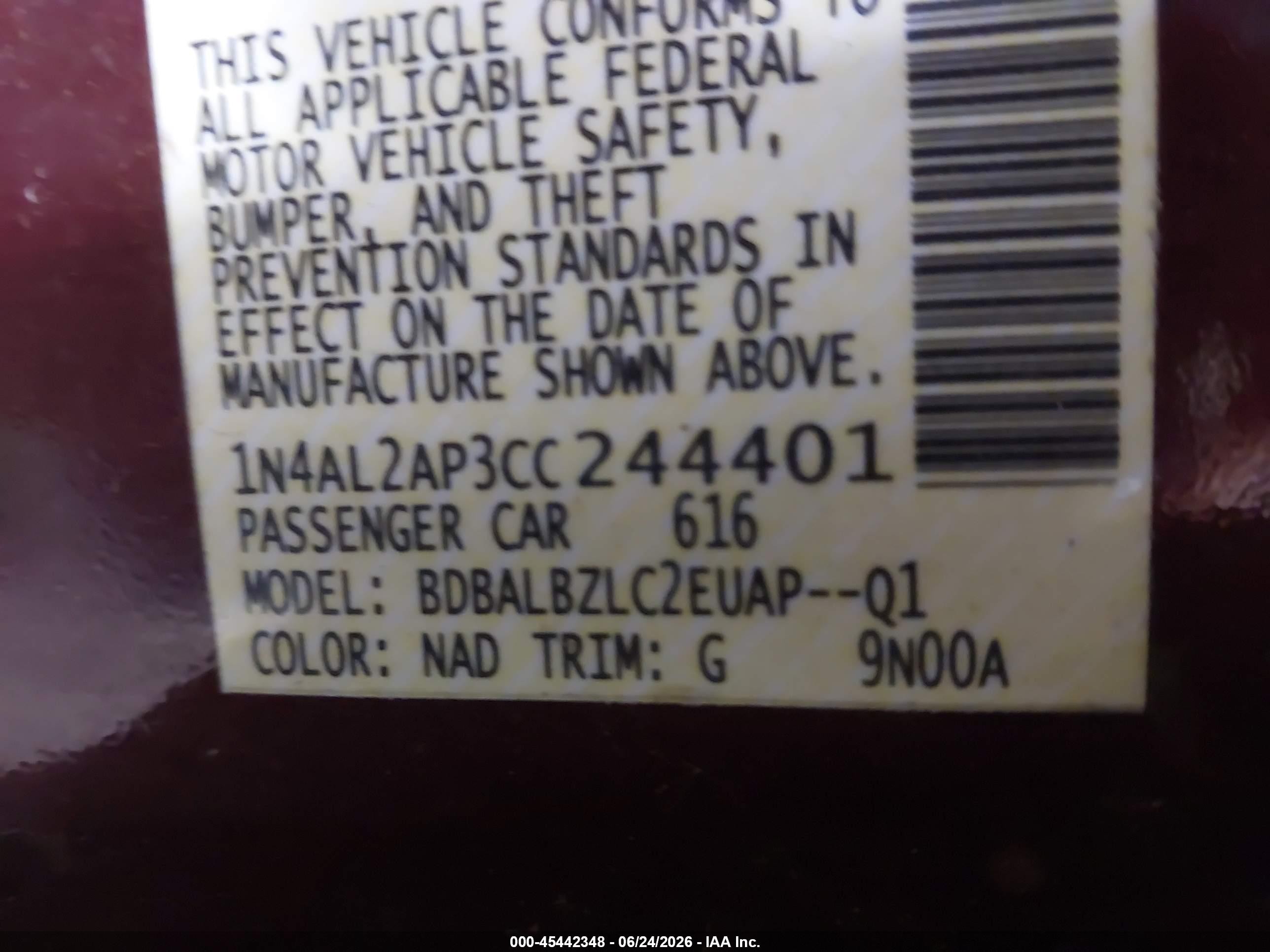 2012 Nissan Altima 2.5 S Maroon vin: 1N4AL2AP3CC244401