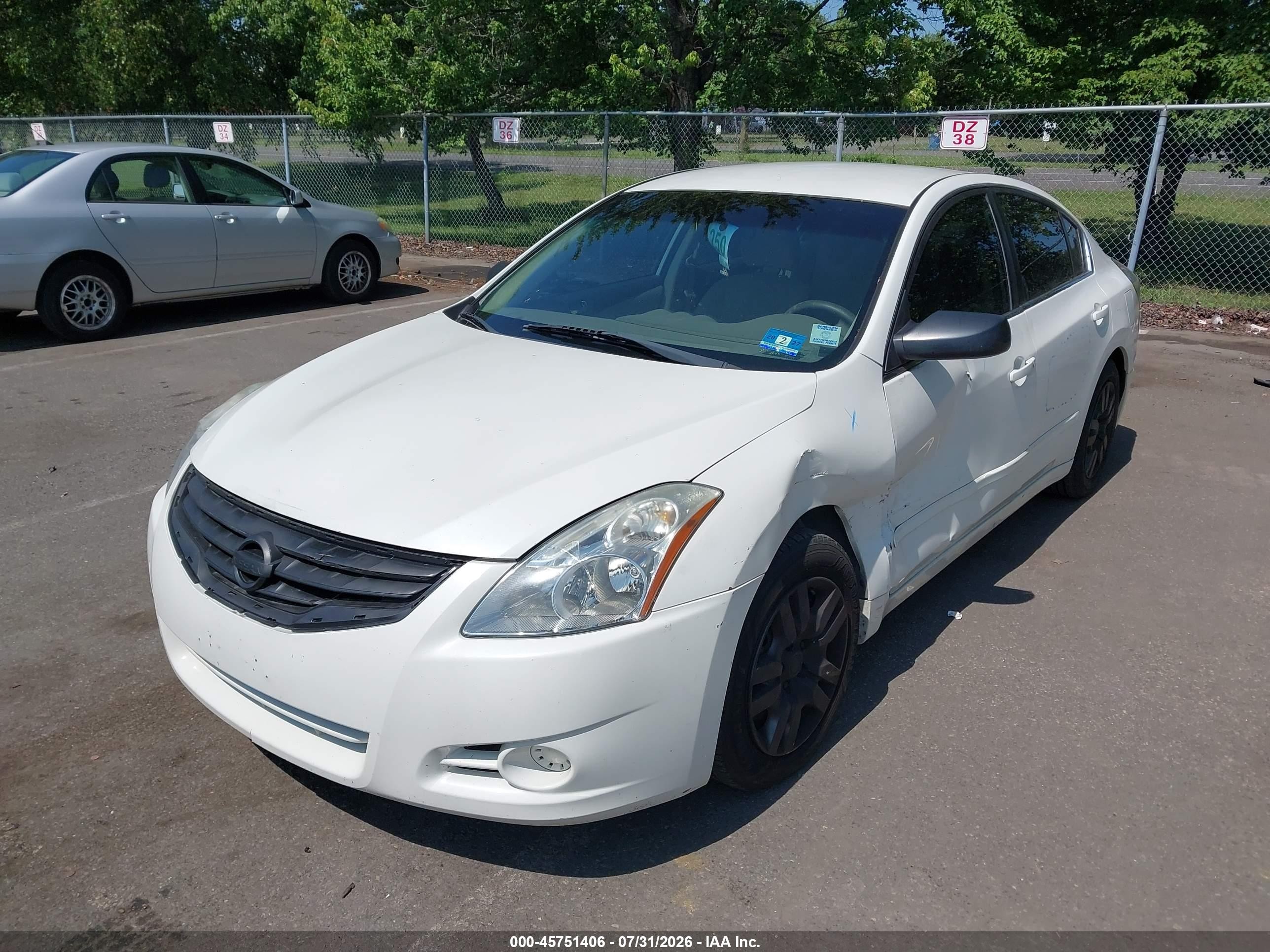 2012 Nissan Altima 2.5 S White vin: 1N4AL2AP3CN454257