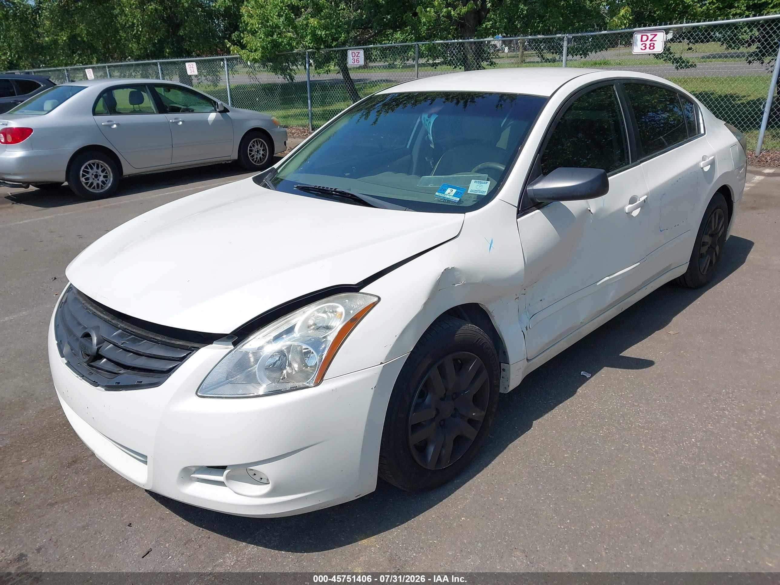2012 Nissan Altima 2.5 S White vin: 1N4AL2AP3CN454257