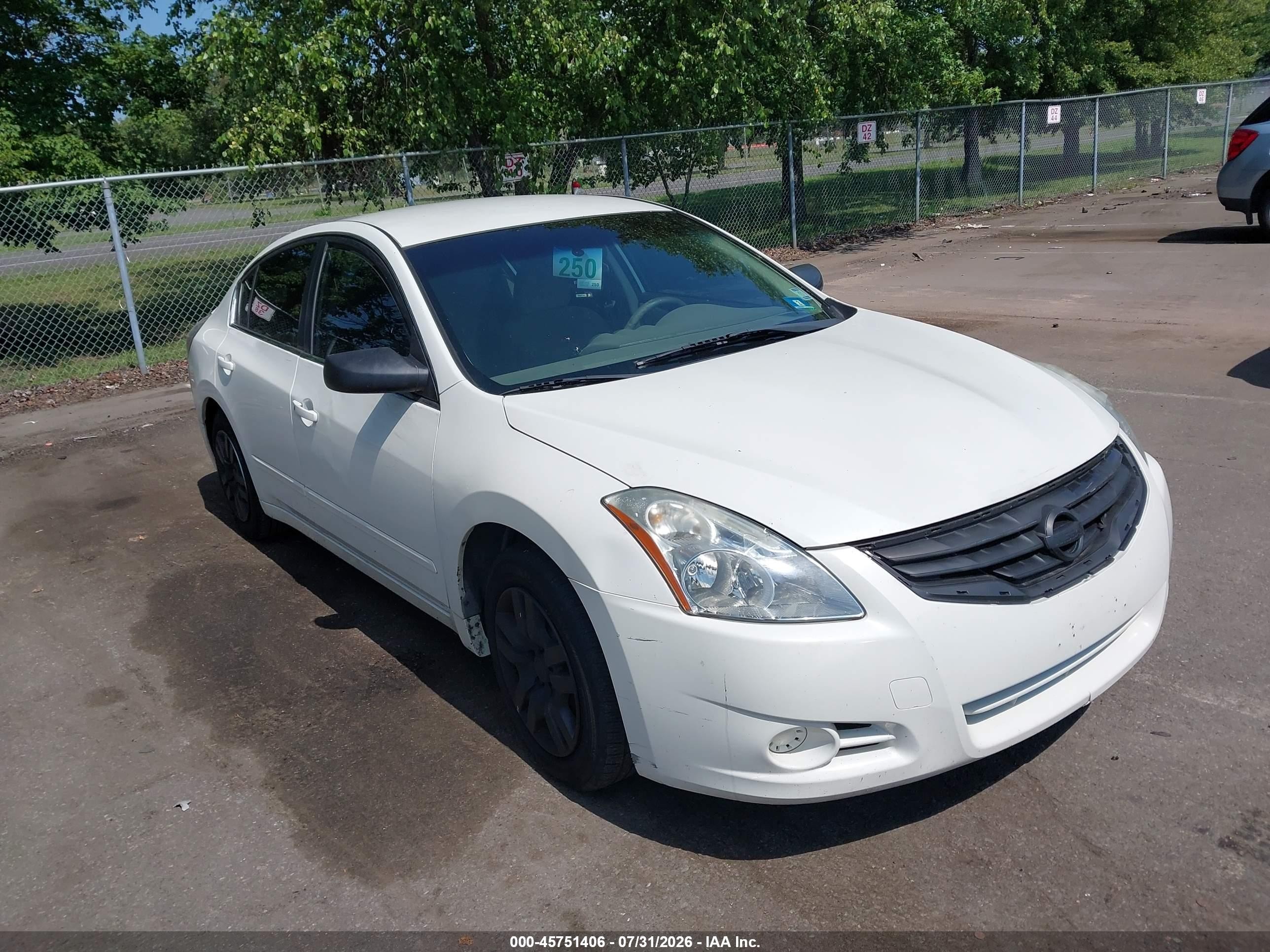 2012 Nissan Altima 2.5 S White vin: 1N4AL2AP3CN454257