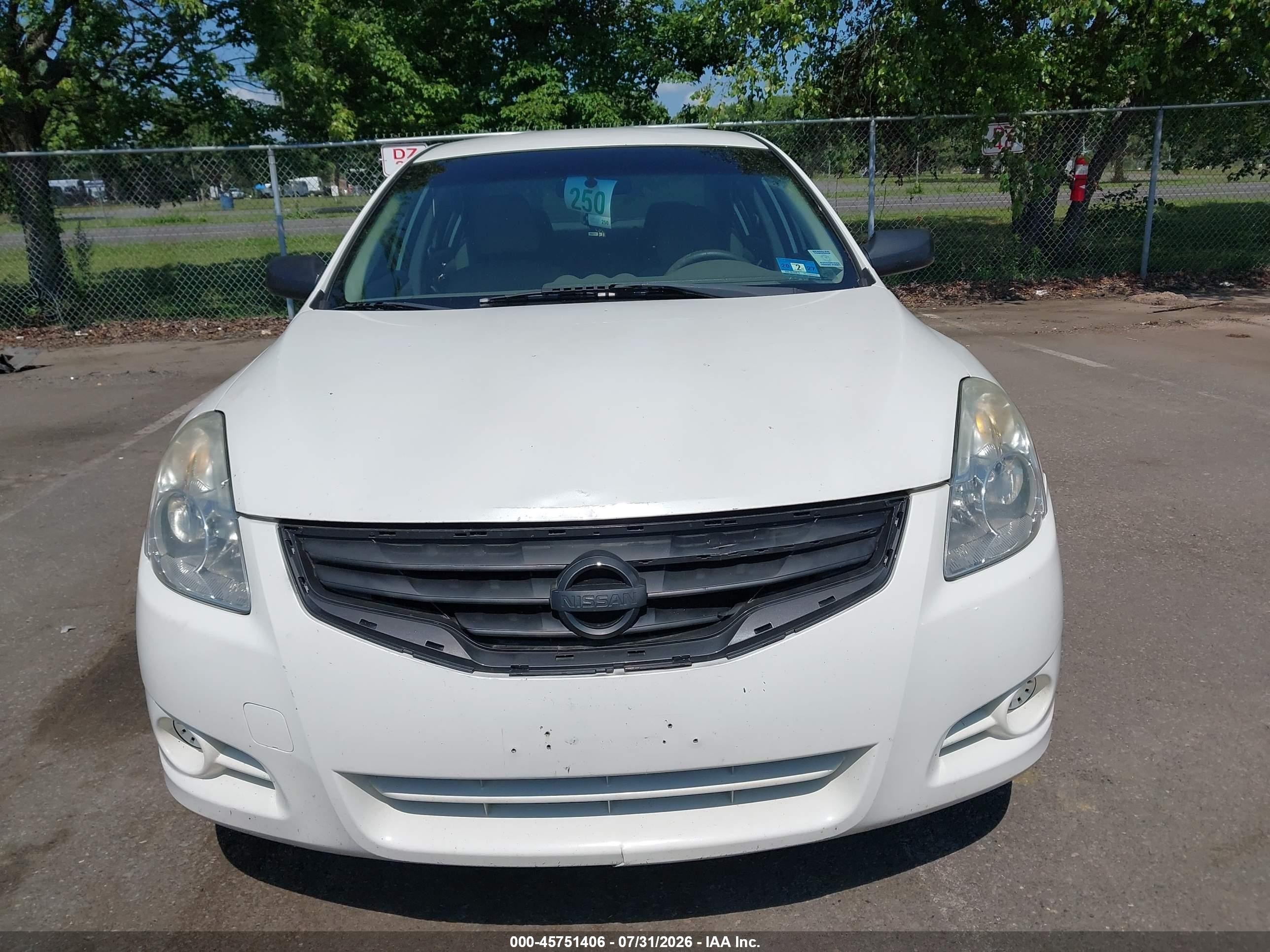 2012 Nissan Altima 2.5 S White vin: 1N4AL2AP3CN454257