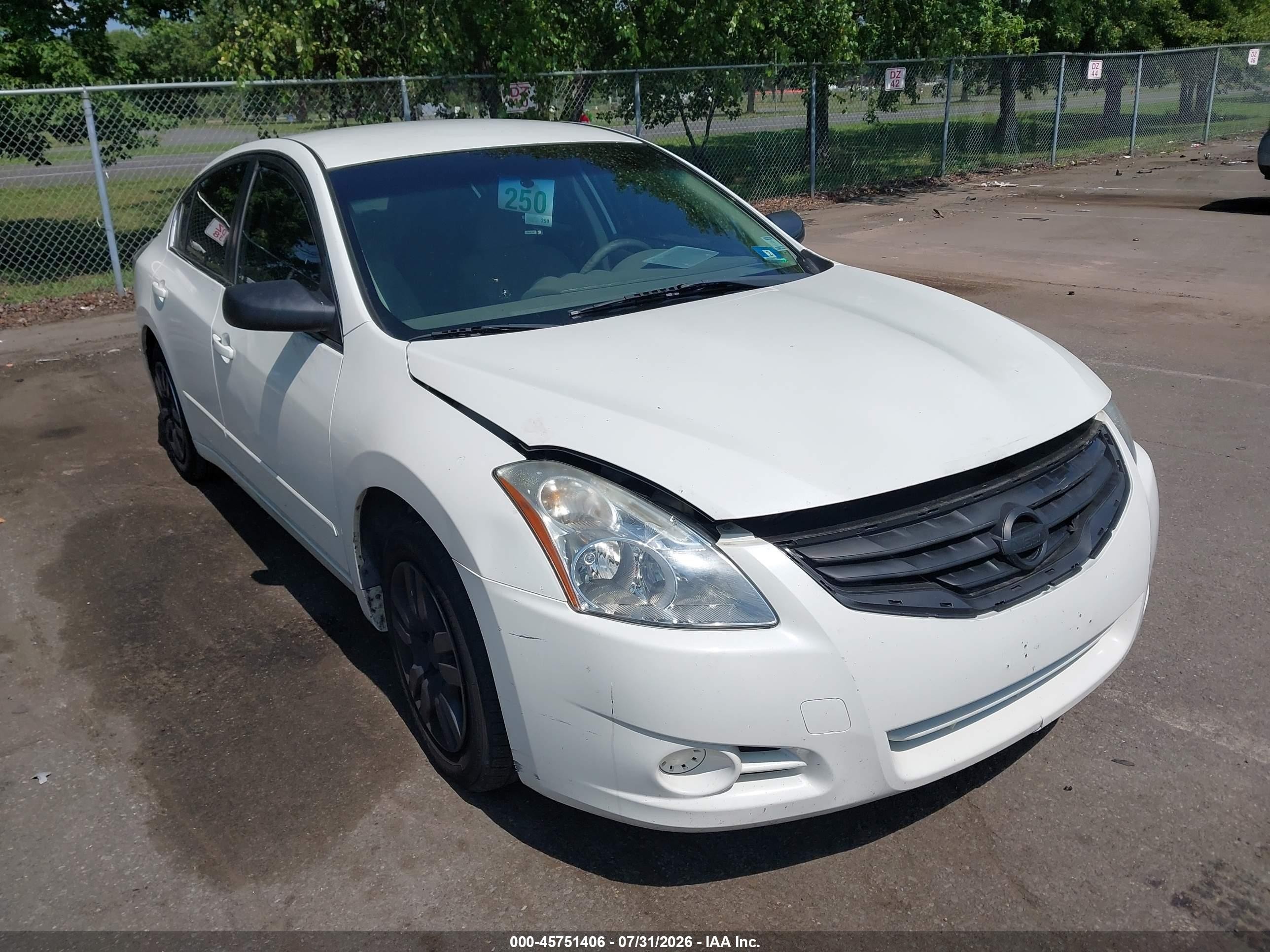 2012 Nissan Altima 2.5 S White vin: 1N4AL2AP3CN454257