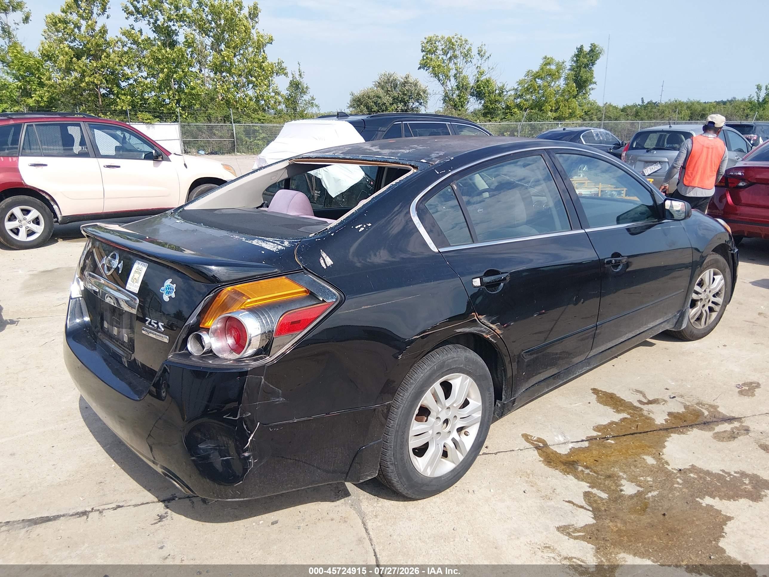 2012 Nissan Altima 2.5 S Black vin: 1N4AL2AP3CN460995