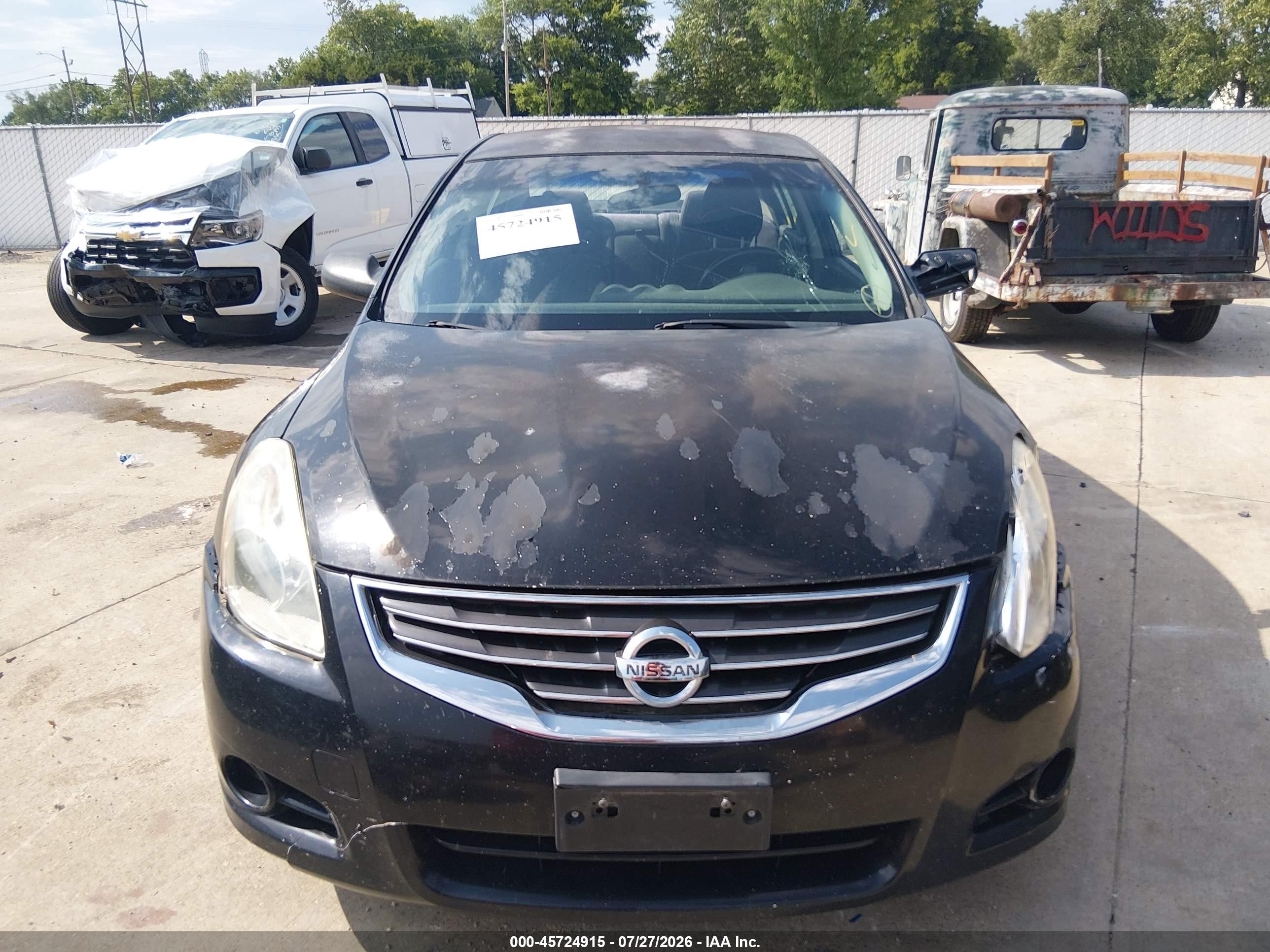2012 Nissan Altima 2.5 S Black vin: 1N4AL2AP3CN460995