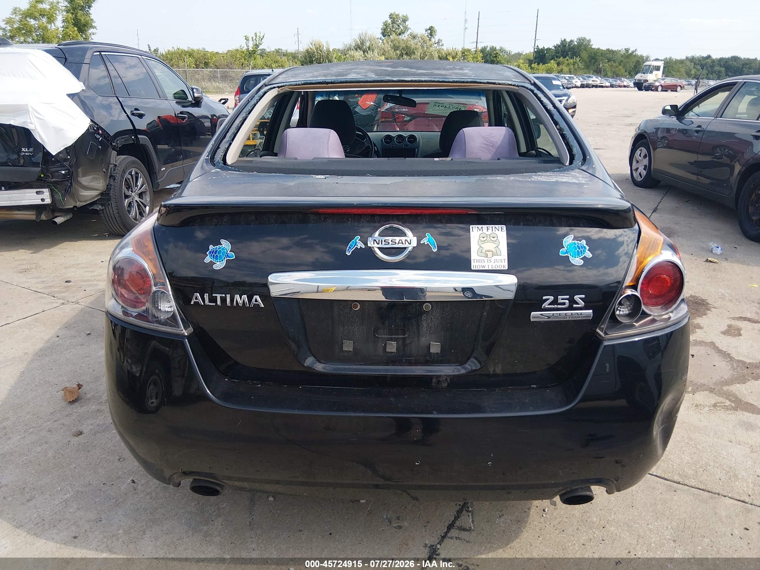 2012 Nissan Altima 2.5 S Black vin: 1N4AL2AP3CN460995