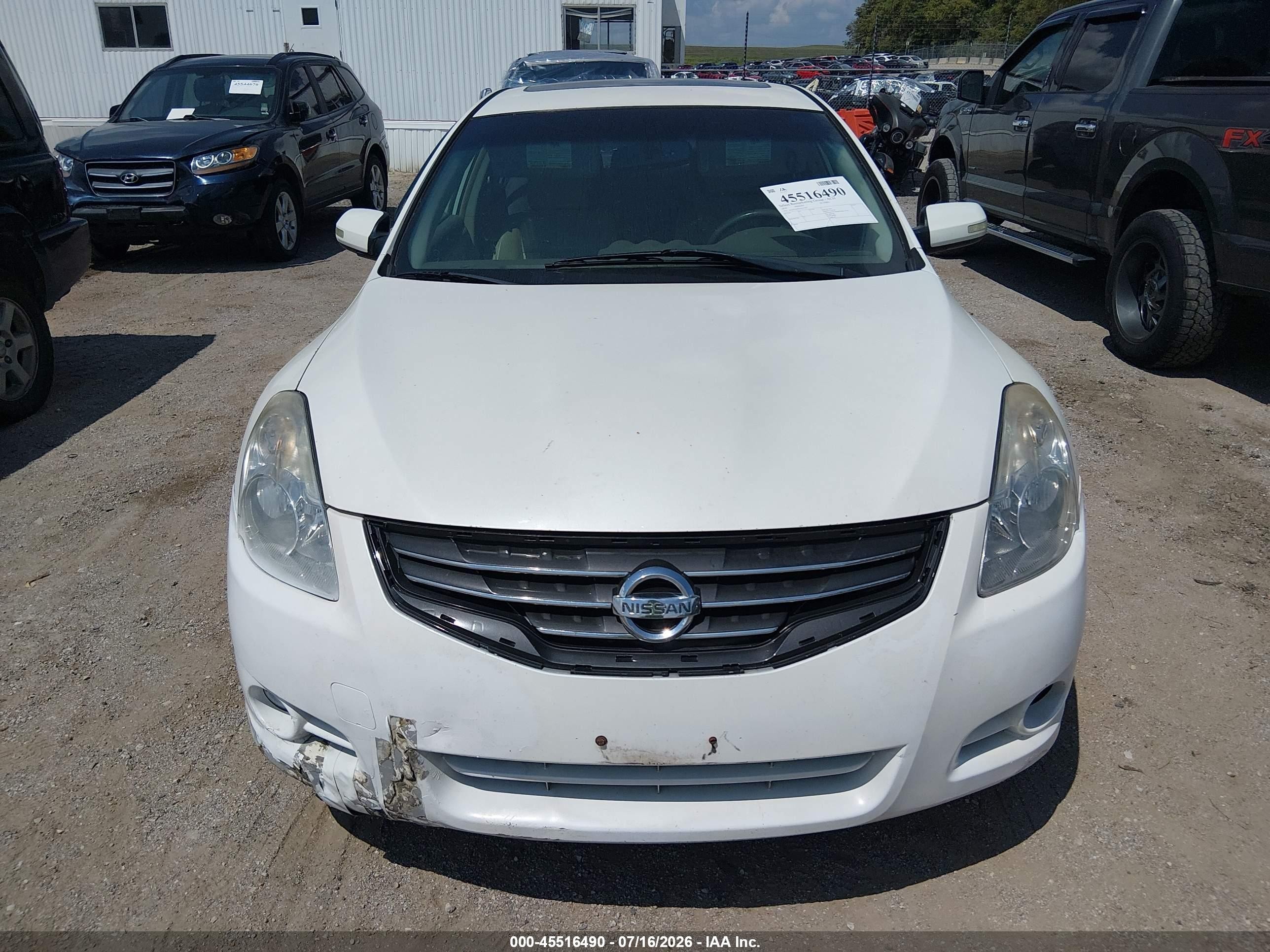 2010 Nissan Altima 2.5 S White vin: 1N4AL2AP4AN413729