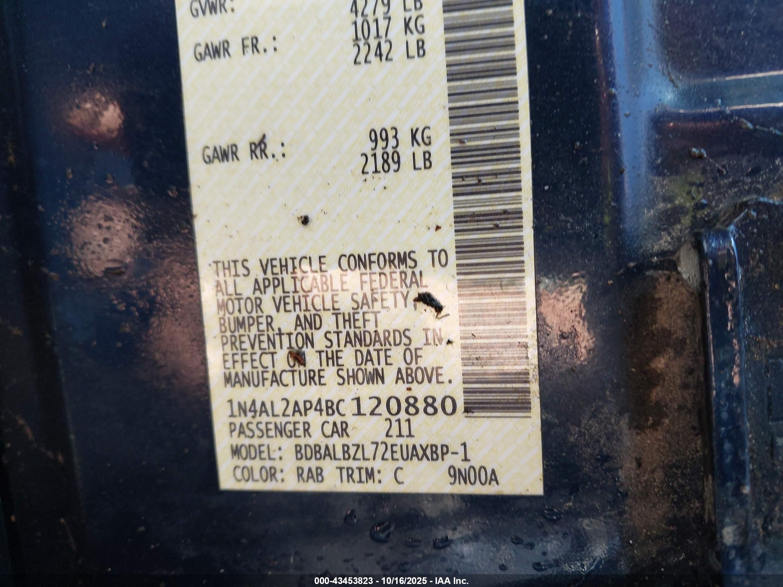 2011 Nissan Altima 2.5 S Blue vin: 1N4AL2AP4BC120880