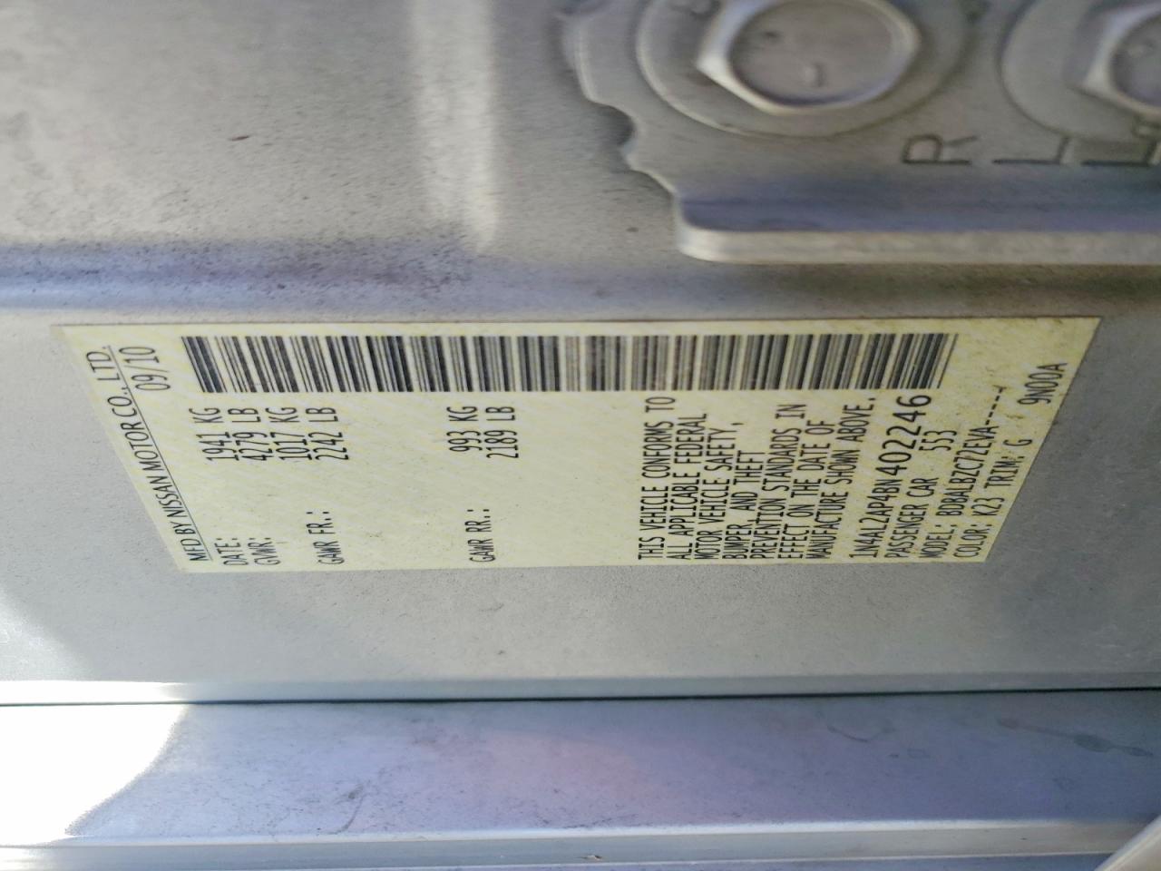 2011 Nissan Altima 2.5 Silver vin: 1N4AL2AP4BN402246