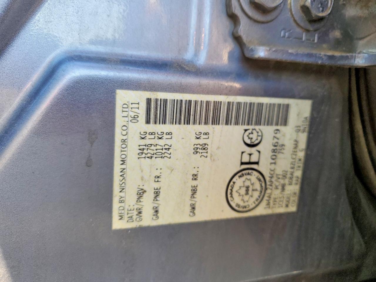 2012 Nissan Altima 2.5 Silver vin: 1N4AL2AP4CC108679
