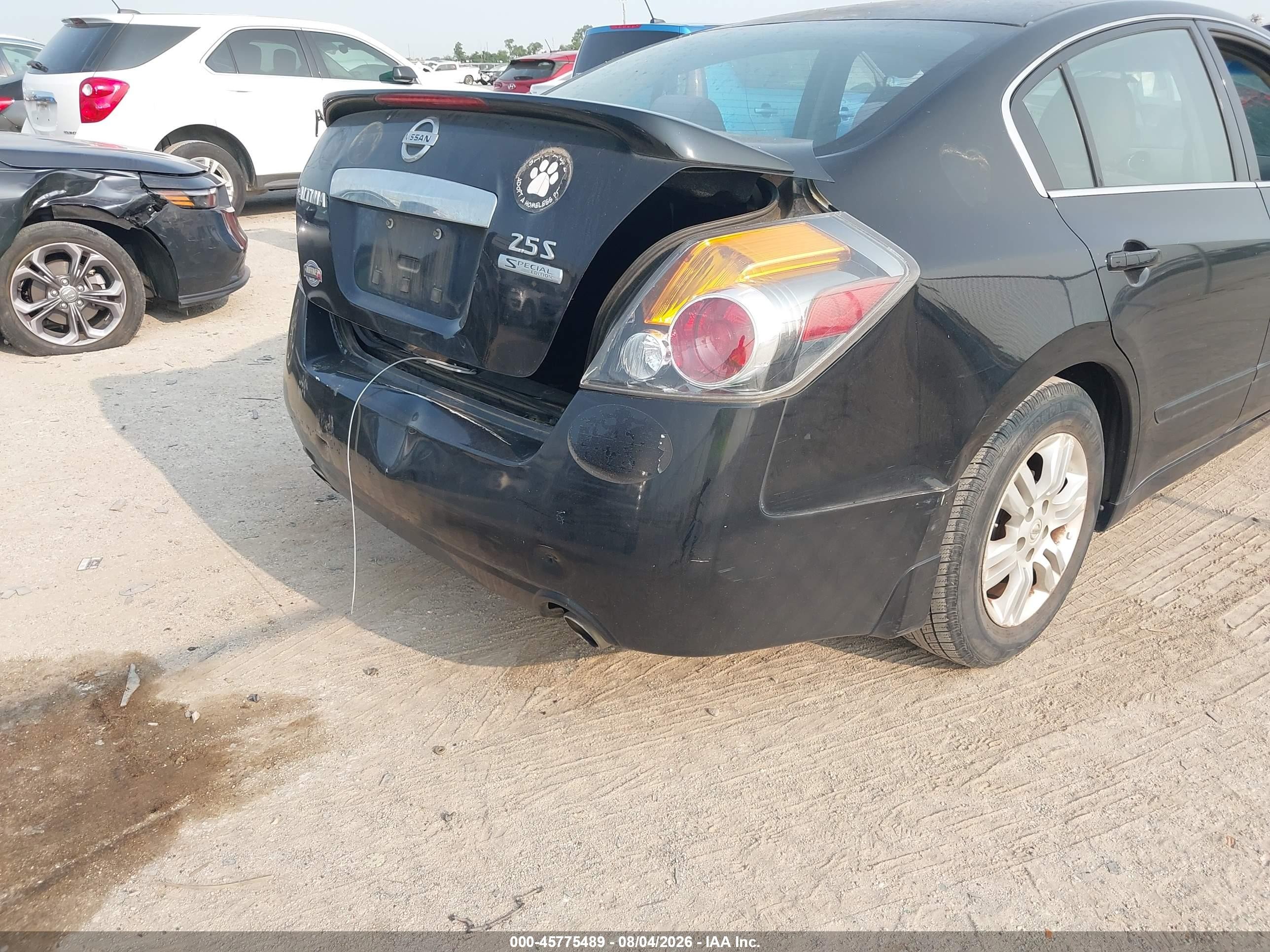 2012 Nissan Altima 2.5 S Black vin: 1N4AL2AP4CN429934