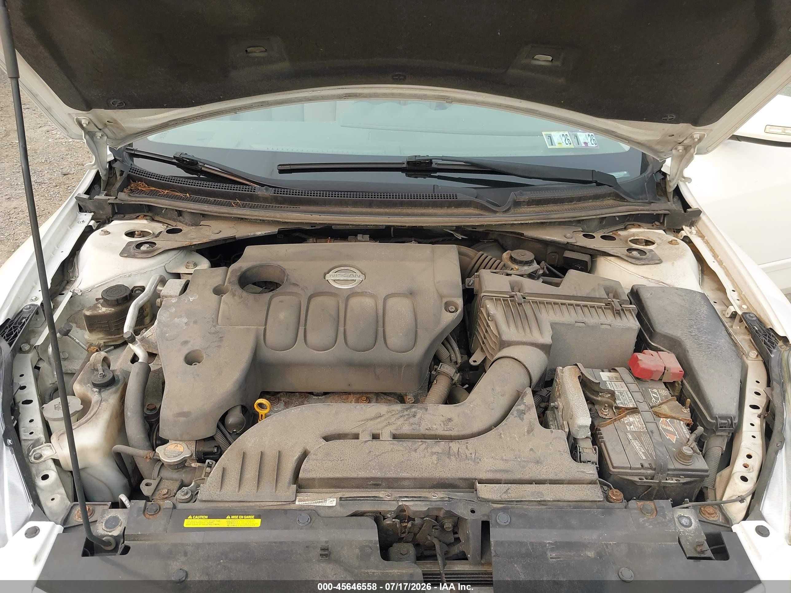 2010 Nissan Altima 2.5 S White vin: 1N4AL2AP5AC175207