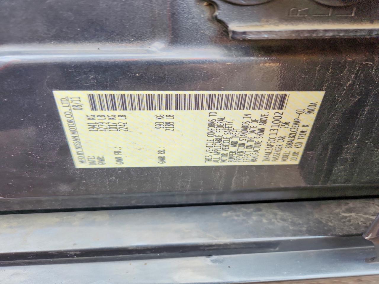 2012 Nissan Altima 2.5 Gray vin: 1N4AL2AP5CC131002