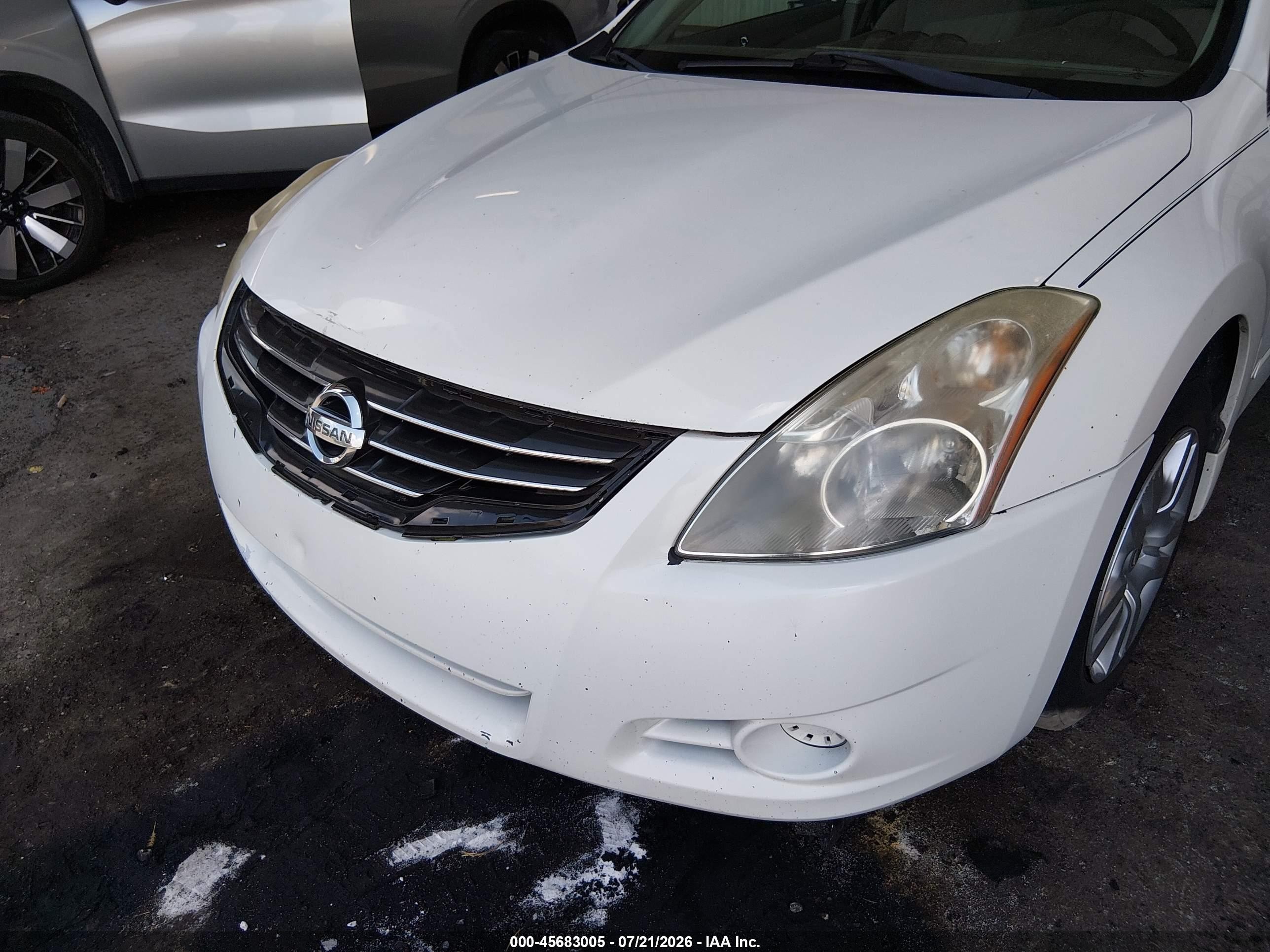 2012 Nissan Altima 2.5 S White vin: 1N4AL2AP5CC251642