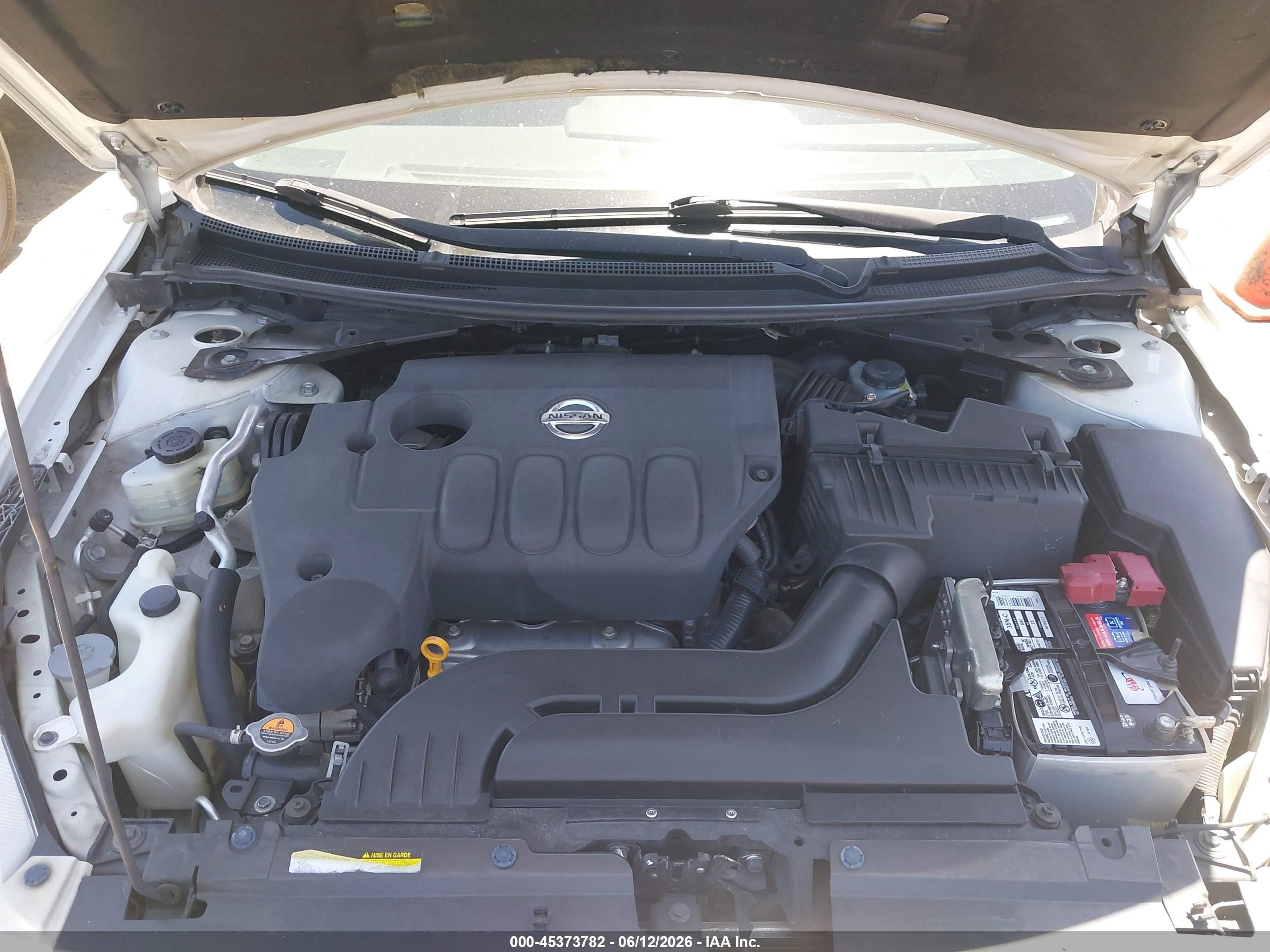 2012 Nissan Altima 2.5 S White vin: 1N4AL2AP5CN423530
