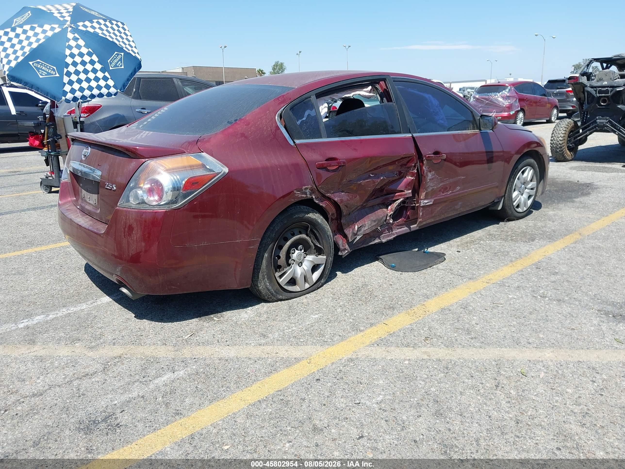 2012 Nissan Altima 2.5 S Burgundy vin: 1N4AL2AP5CN459668