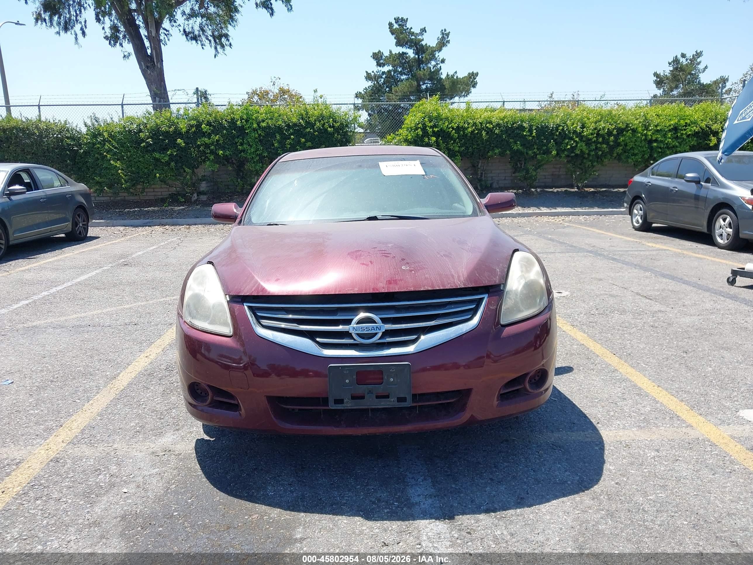 2012 Nissan Altima 2.5 S Burgundy vin: 1N4AL2AP5CN459668