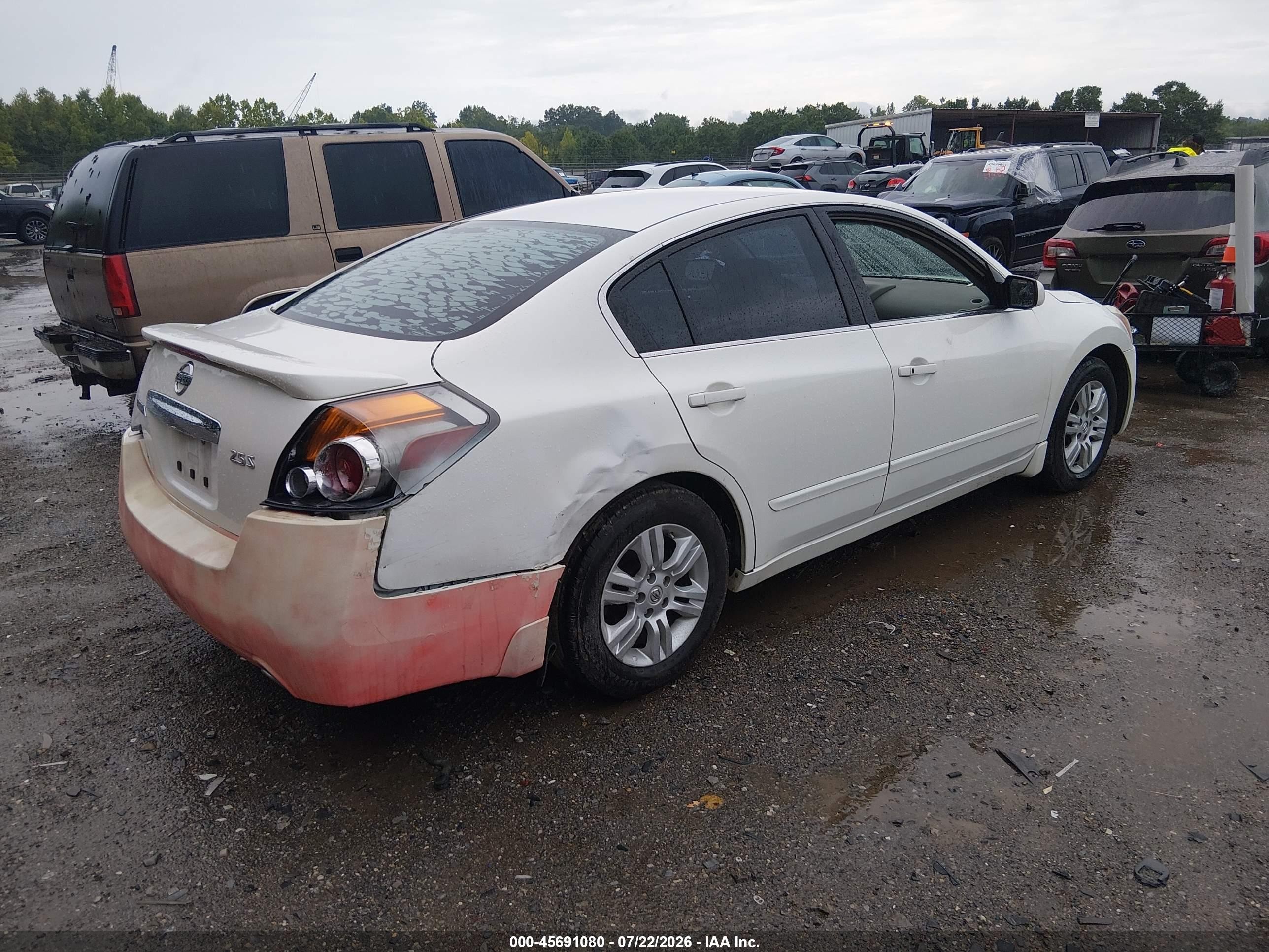 2012 Nissan Altima 2.5 S White vin: 1N4AL2AP5CN556093