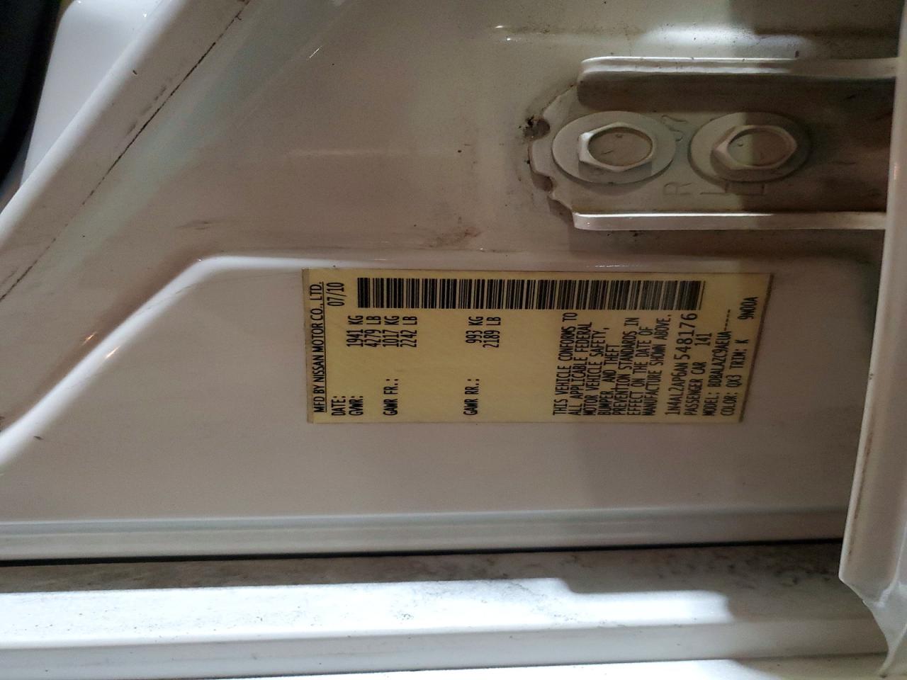 2010 Nissan Altima 2.5 White vin: 1N4AL2AP6AN548176